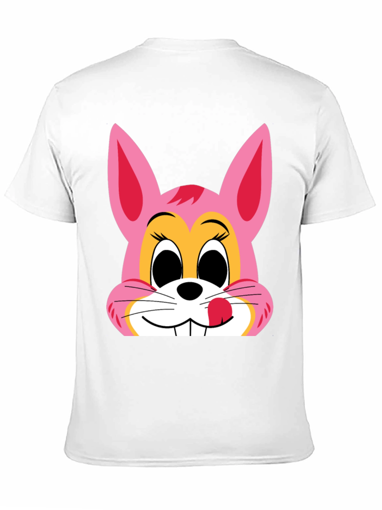 Pink Bunny Graphic Black T-Shirt
