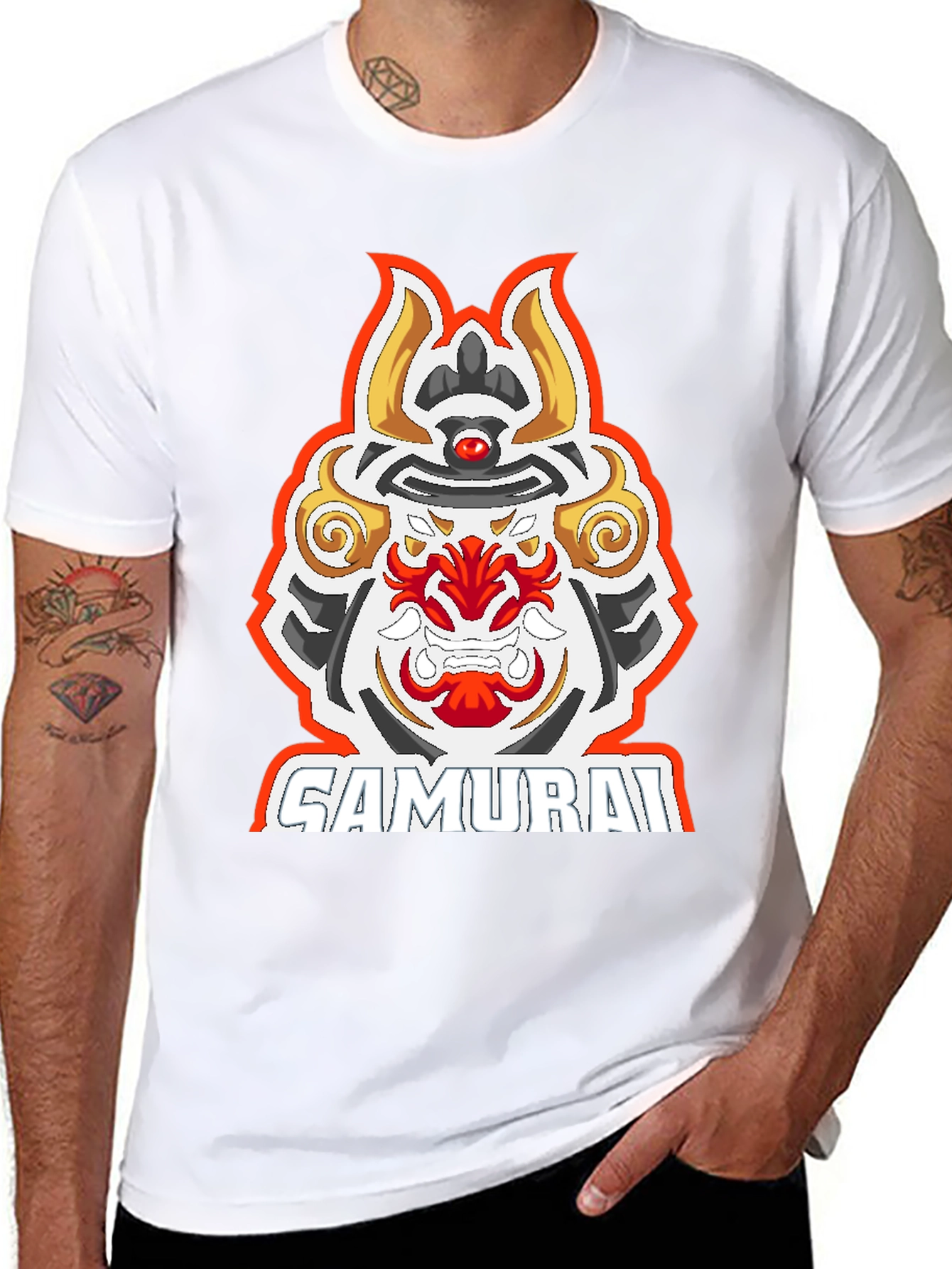 Samurai Graphic Tee - Mens Black T-Shirt