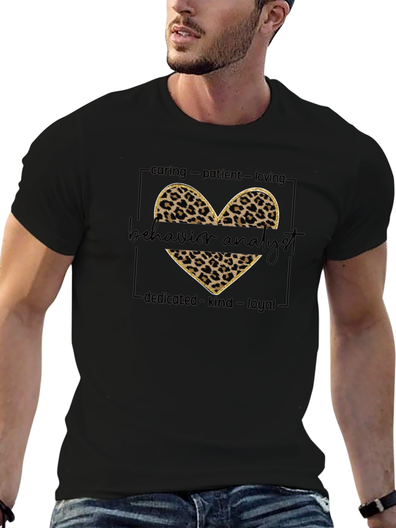 Behavior Analyst Leopard Heart T-Shirt