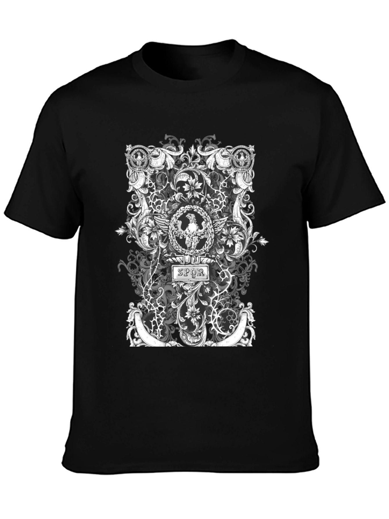 SPQR Roman Eagle T-Shirt - Black