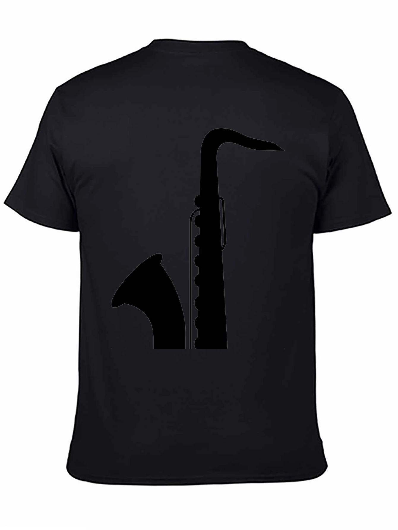 Black Saxophone Graphic Tee - Musician Style
