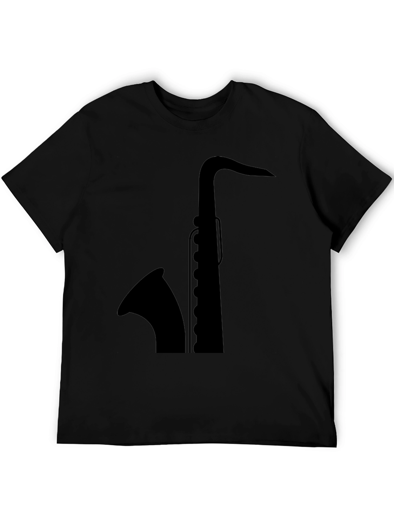 Black Saxophone Graphic Tee - Musician Style