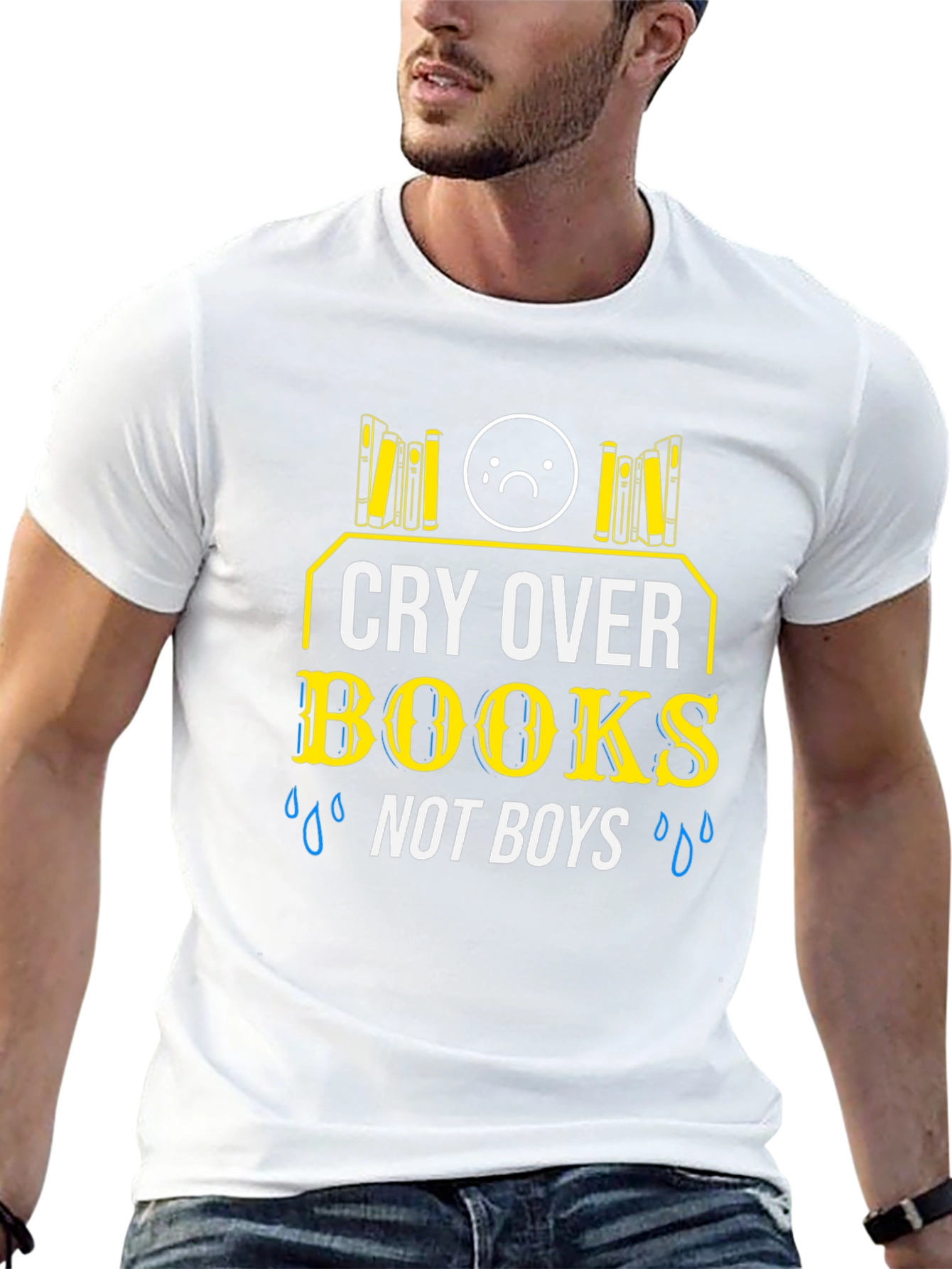 Cry Over Books Not Boys T-Shirt Black