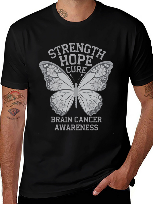 Brain Cancer Awareness Butterfly T-Shirt