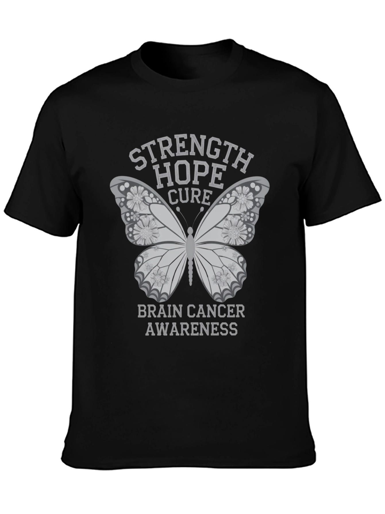 Brain Cancer Awareness Butterfly T-Shirt