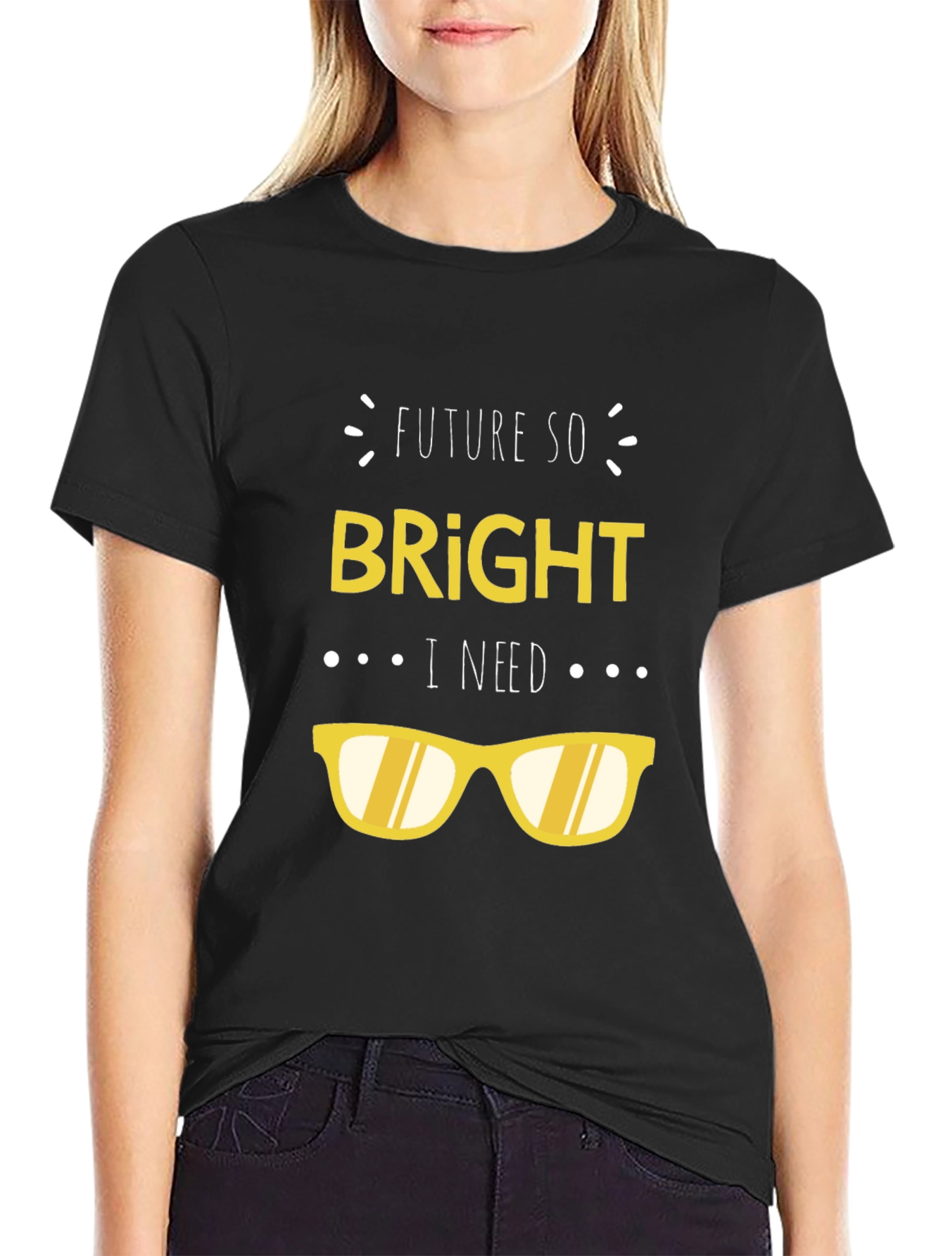 Future So Bright T-Shirt - Black Cotton Graphic Tee