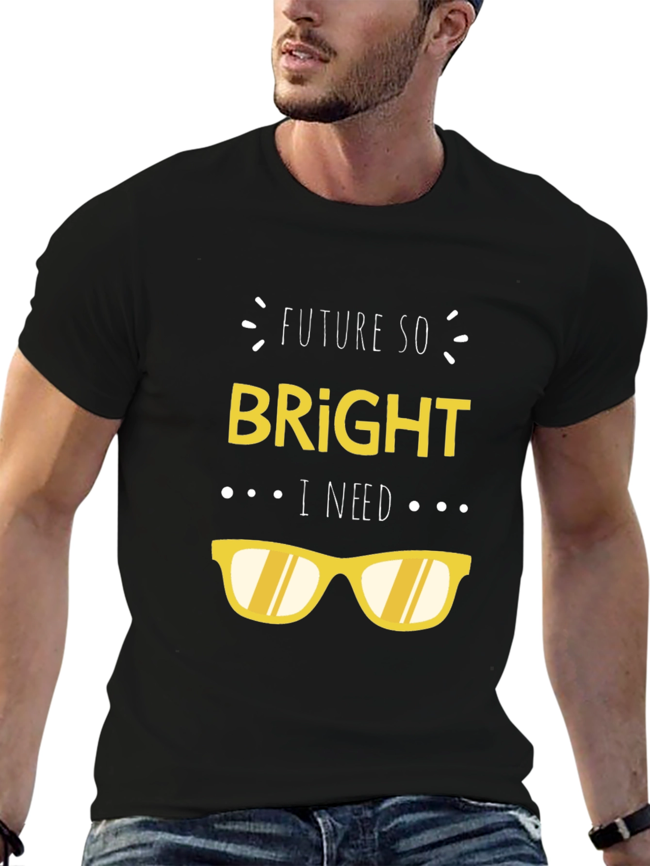 Future So Bright T-Shirt - Black Cotton Graphic Tee