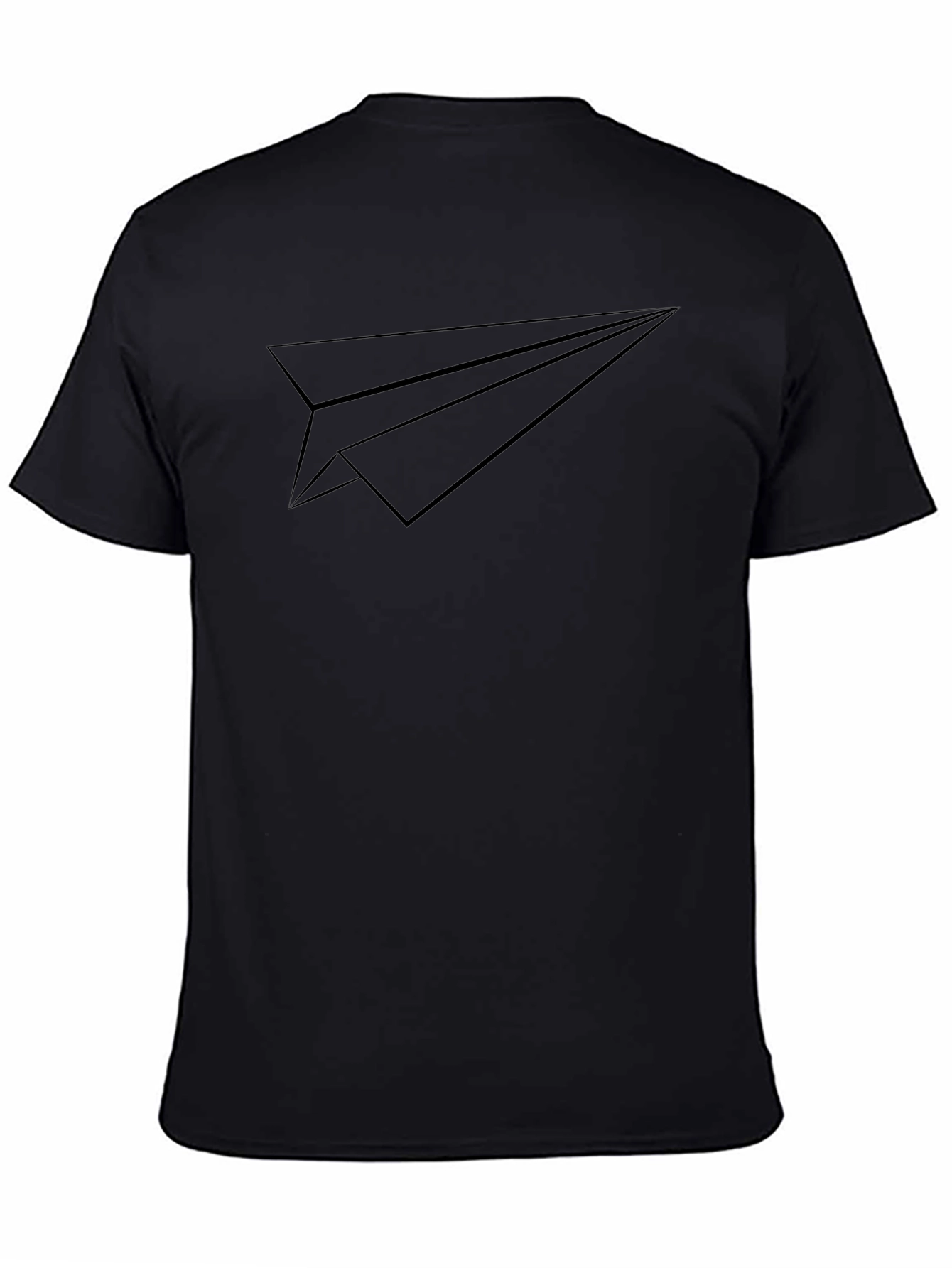 Paper Airplane Graphic Tee - Black Modern Design