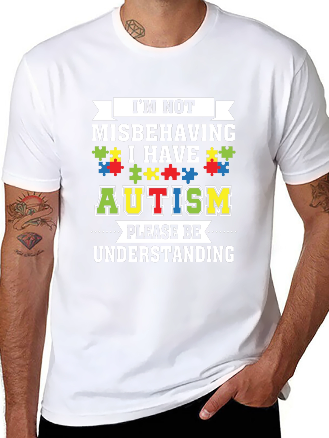 Autism Awareness Graphic Tee - Im Not Misbehaving