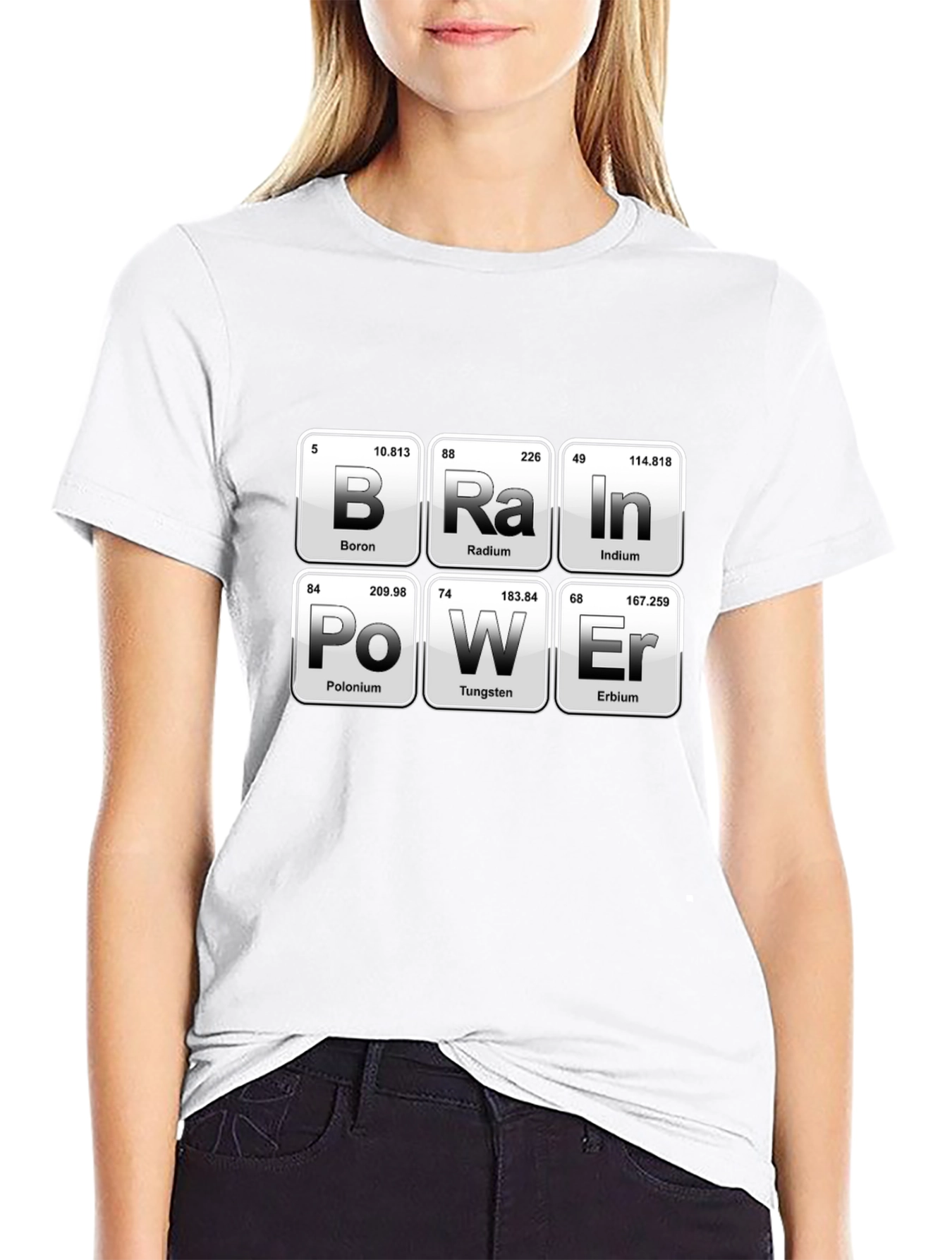 Brain Power Periodic Table Funny Science T-Shirt