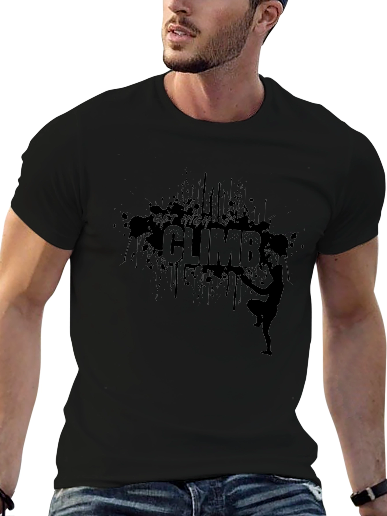 Get High Climb T-Shirt - Rock Climbing Tee