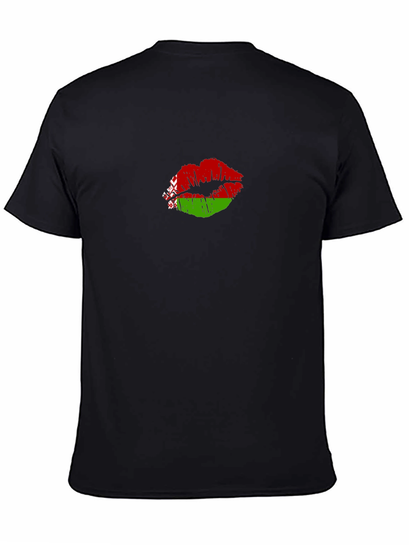 Belarus Flag Lips Black T-Shirt