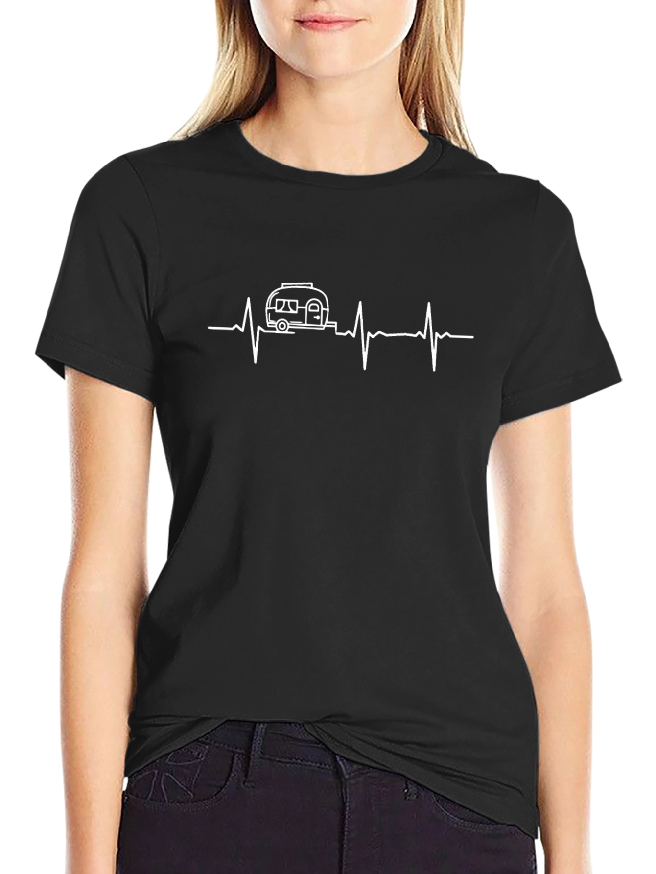 Camper Heartbeat Black T-Shirt