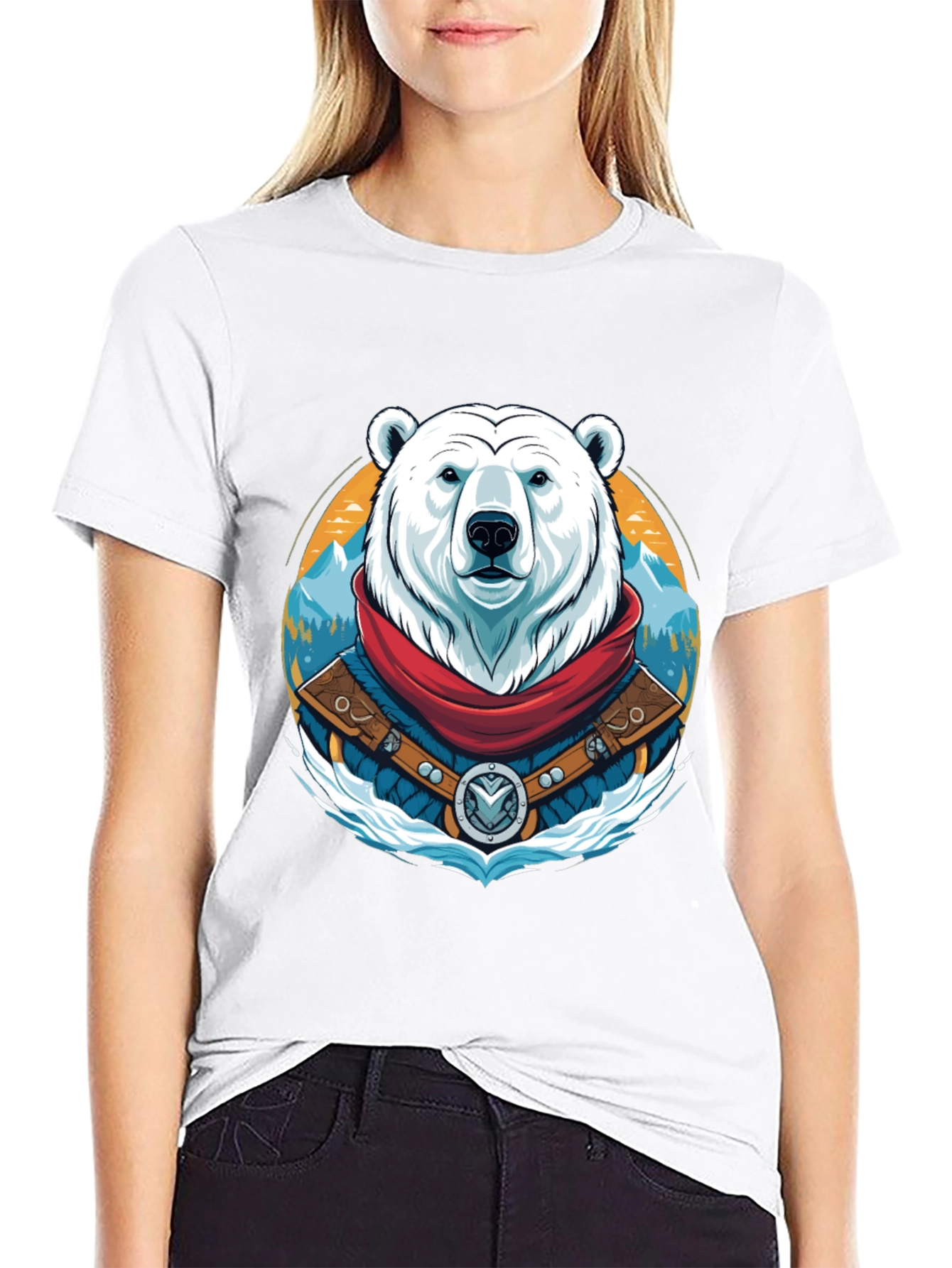 Polar Bear T-Shirt Graphic Tee Crew Neck