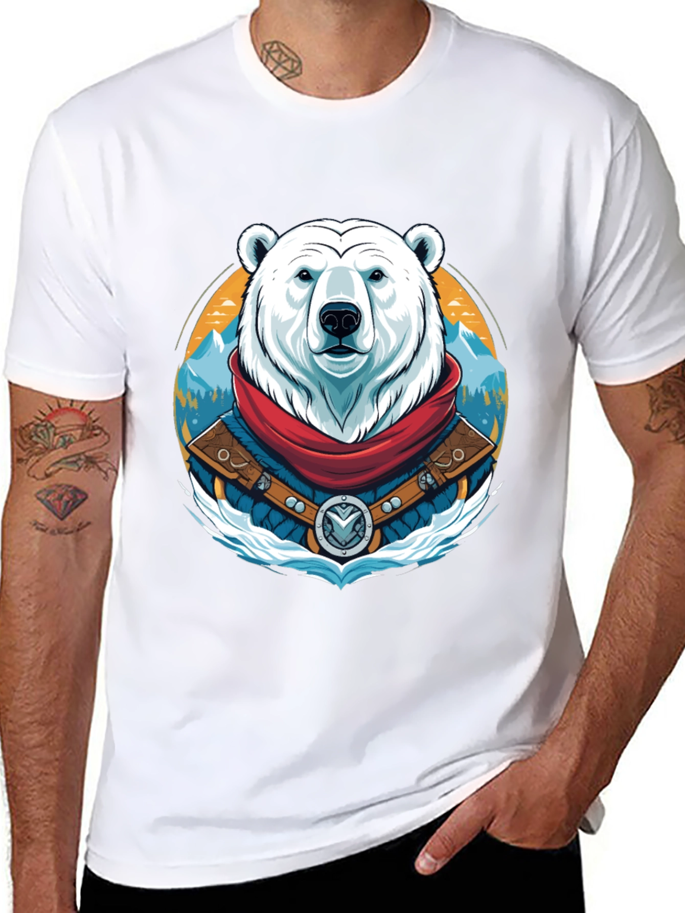 Polar Bear T-Shirt Graphic Tee Crew Neck