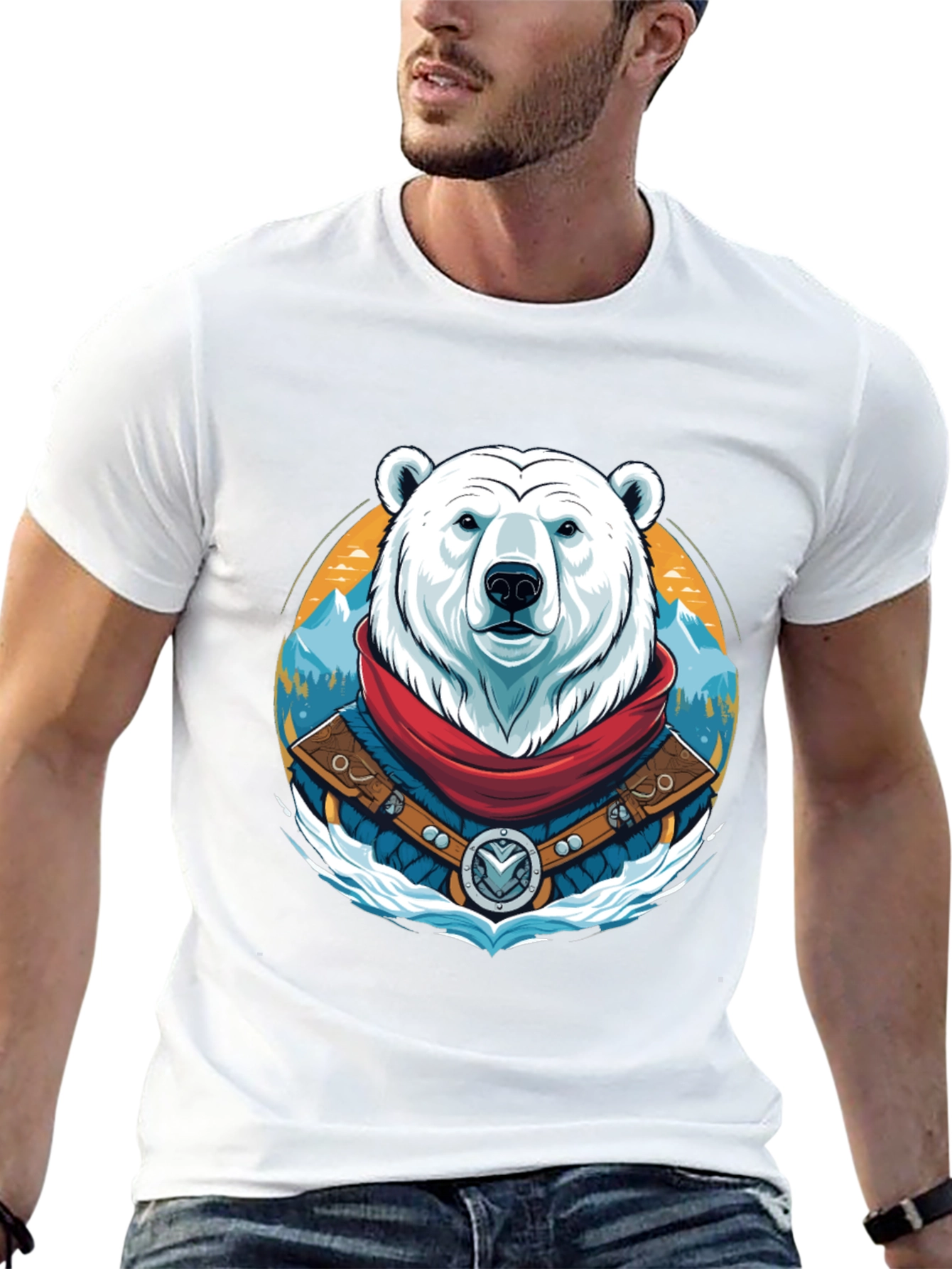 Polar Bear T-Shirt Graphic Tee Crew Neck
