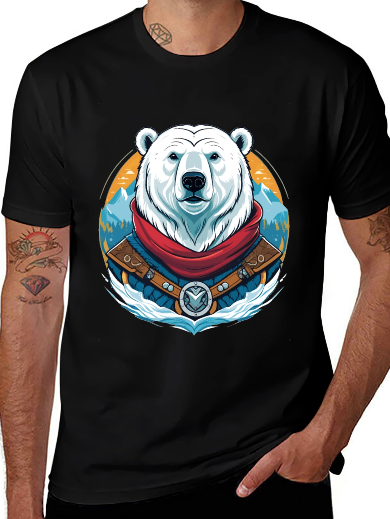 Polar Bear T-Shirt Graphic Tee Crew Neck