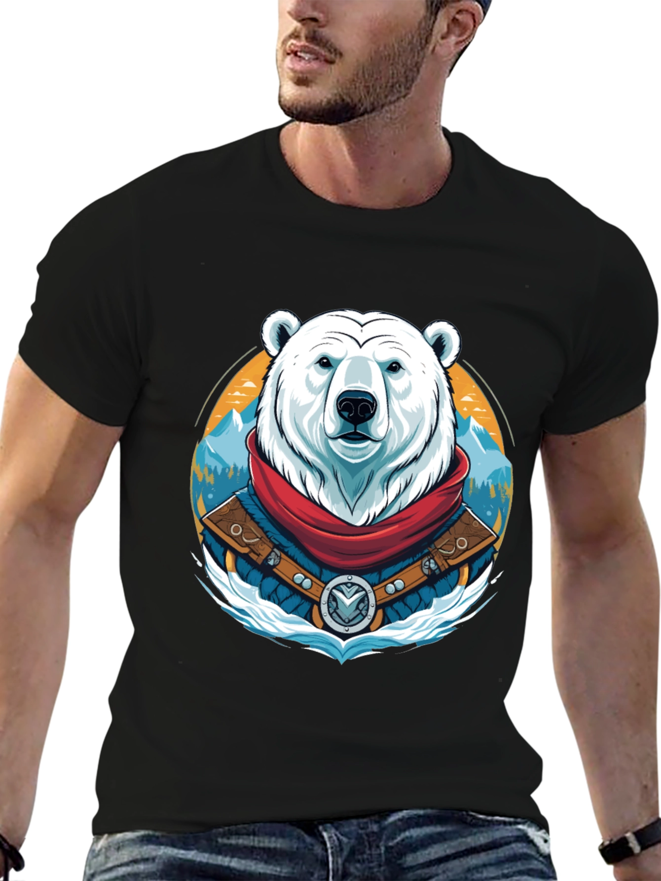 Polar Bear T-Shirt Graphic Tee Crew Neck