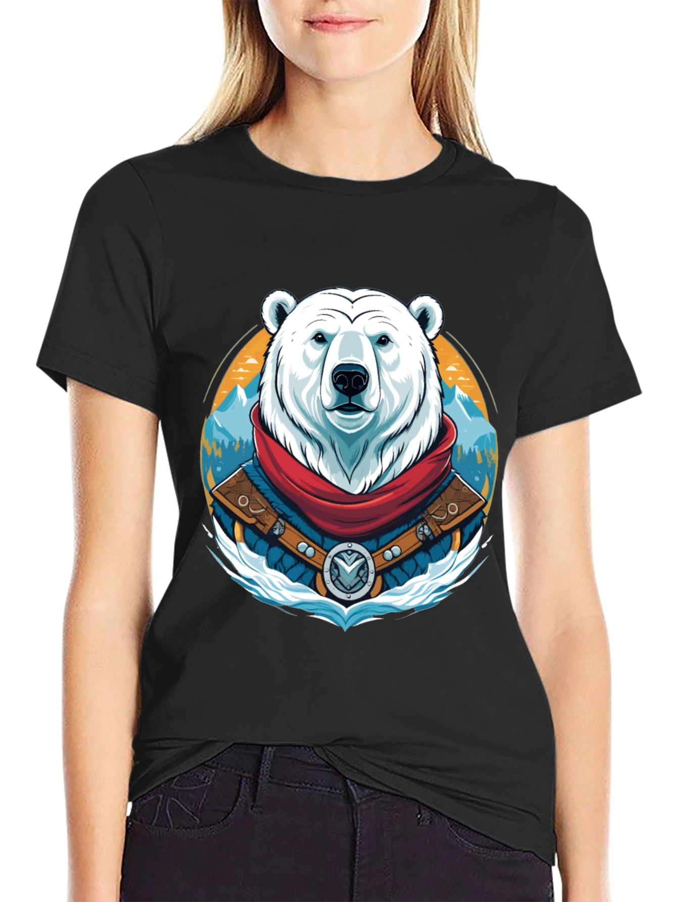 Polar Bear T-Shirt Graphic Tee Crew Neck