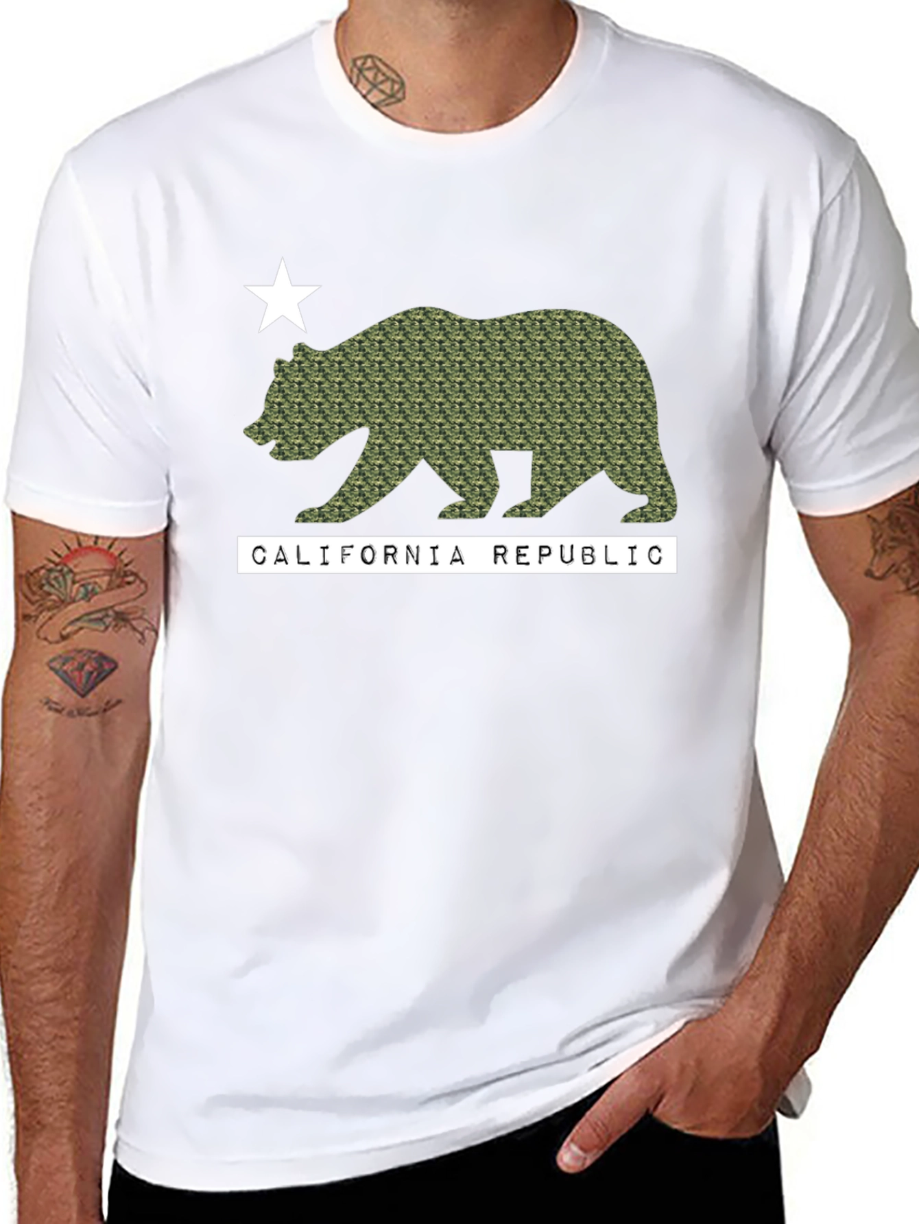 California Republic Camo Bear T-Shirt