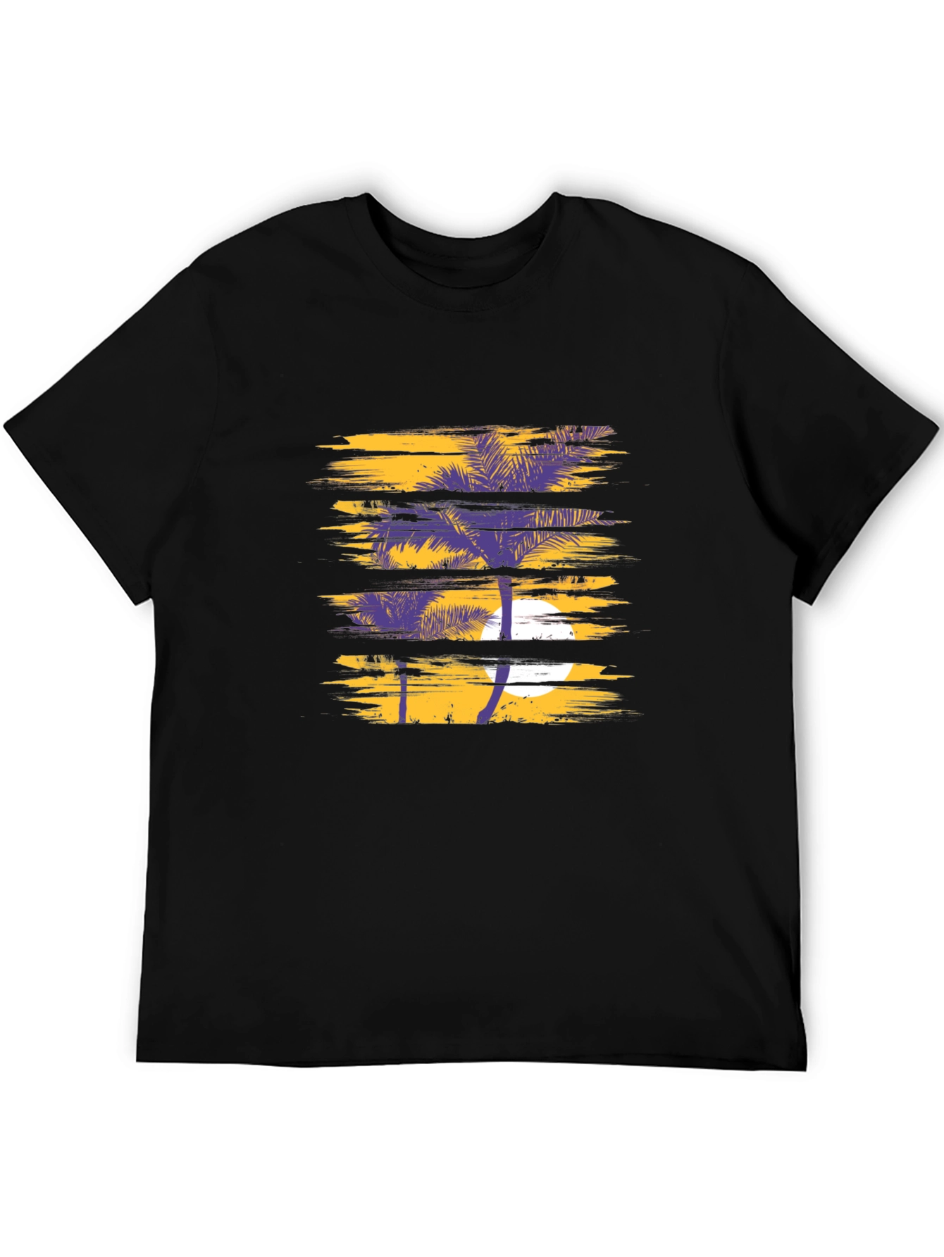 Tropical Palm Graphic T-Shirt - Stylish Black Tee