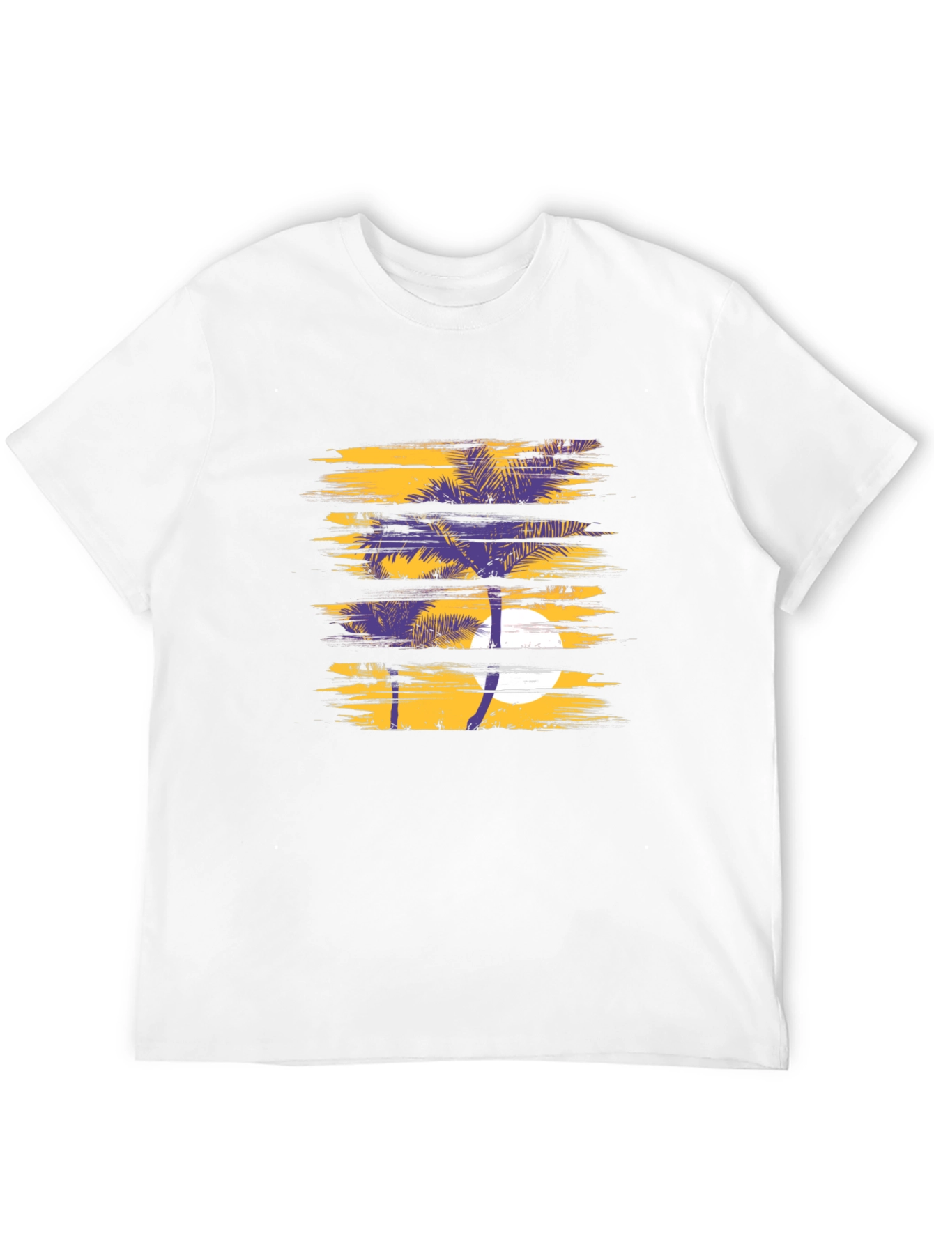 Tropical Palm Graphic T-Shirt - Stylish Black Tee