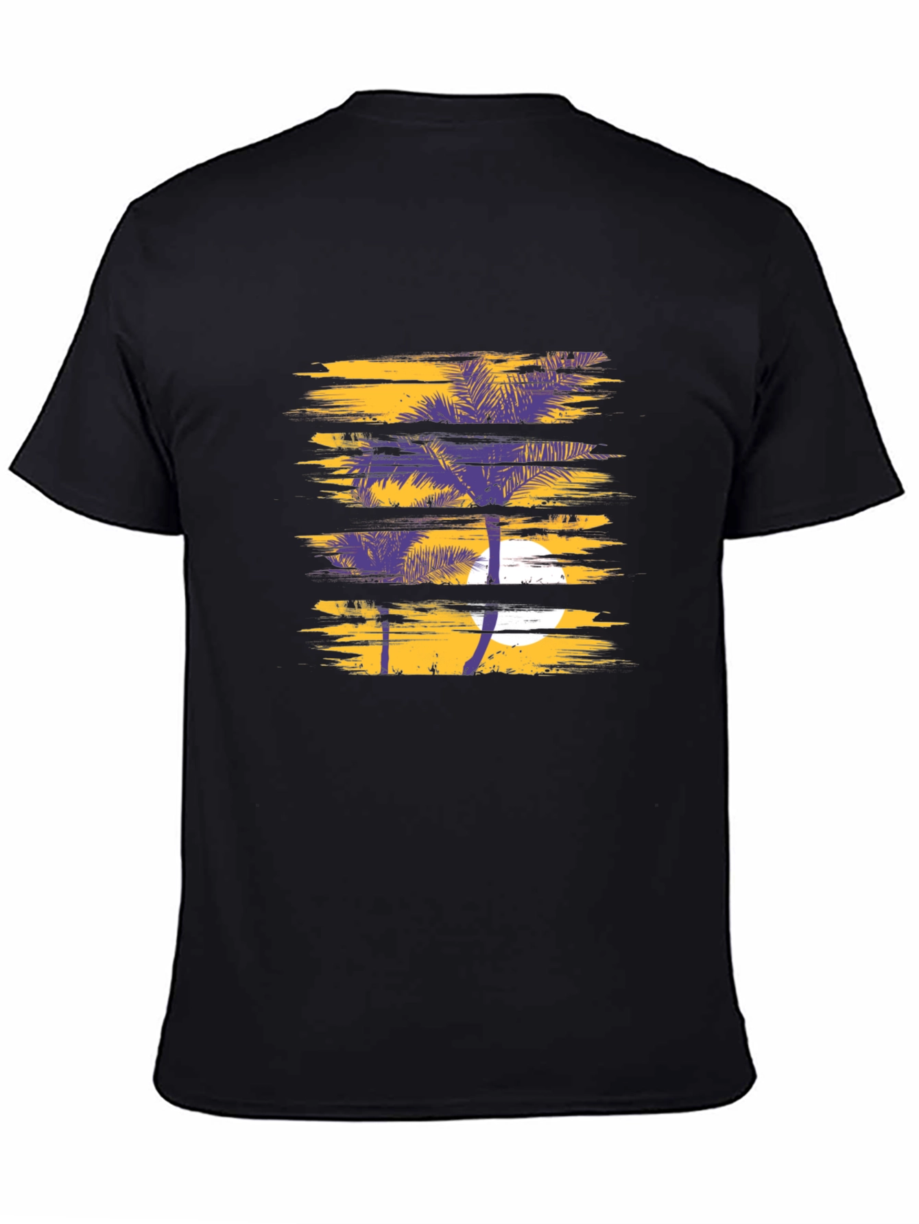 Tropical Palm Graphic T-Shirt - Stylish Black Tee