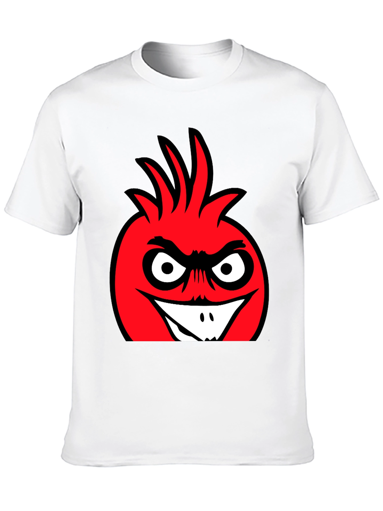 Angry Red Cartoon Character Black T-Shirt