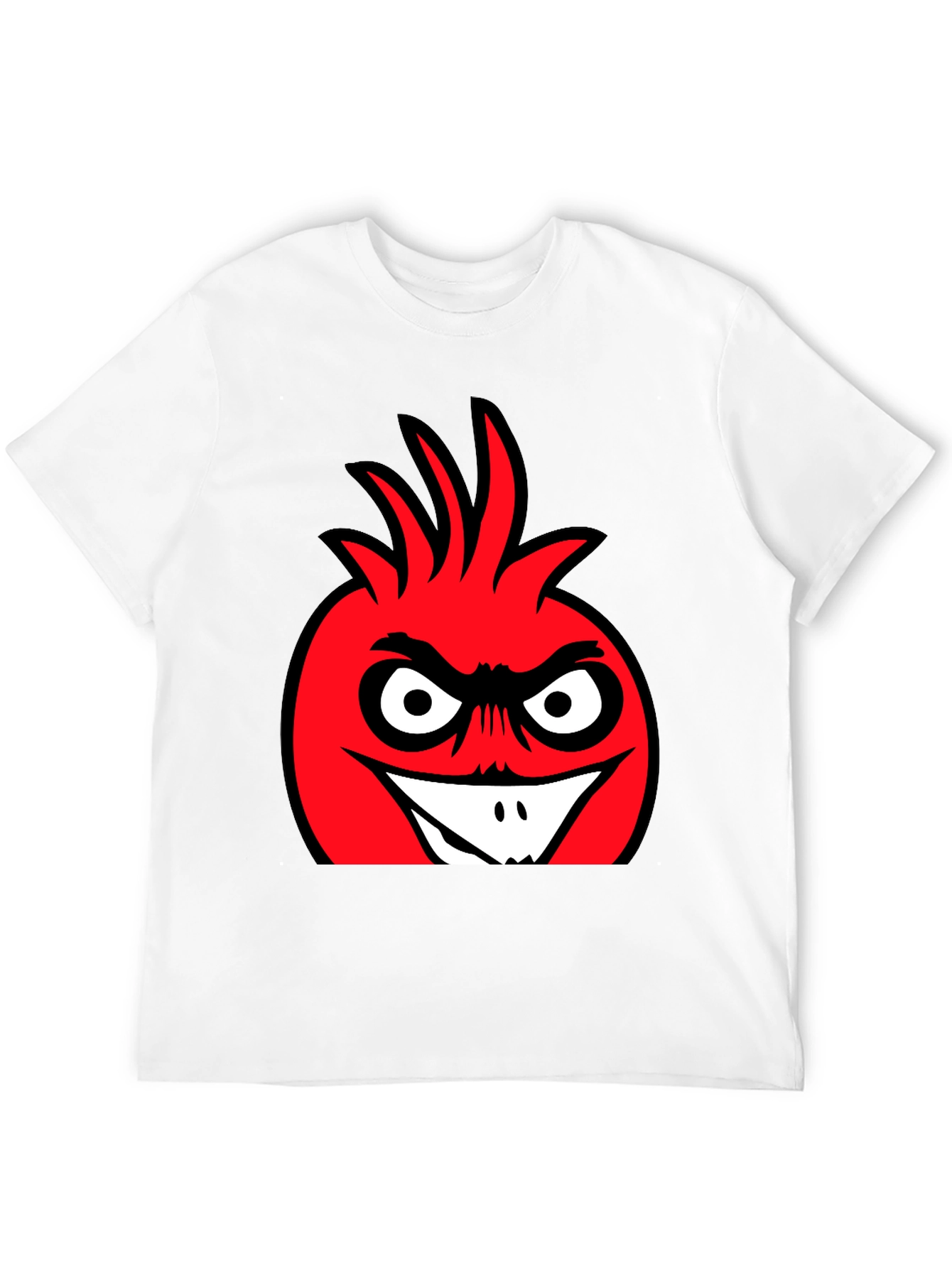 Angry Red Cartoon Character Black T-Shirt