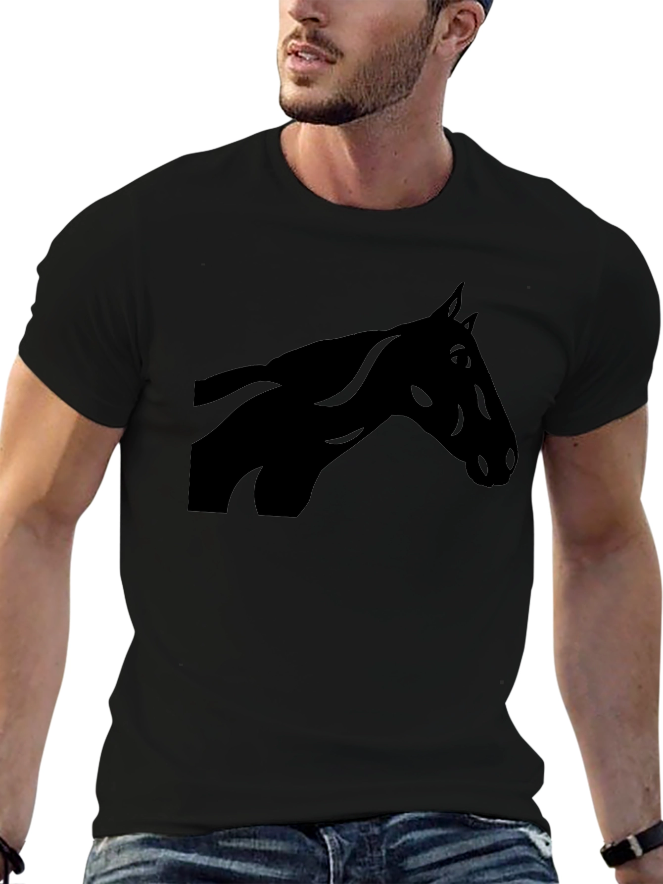 Black Horse Silhouette Graphic Tee