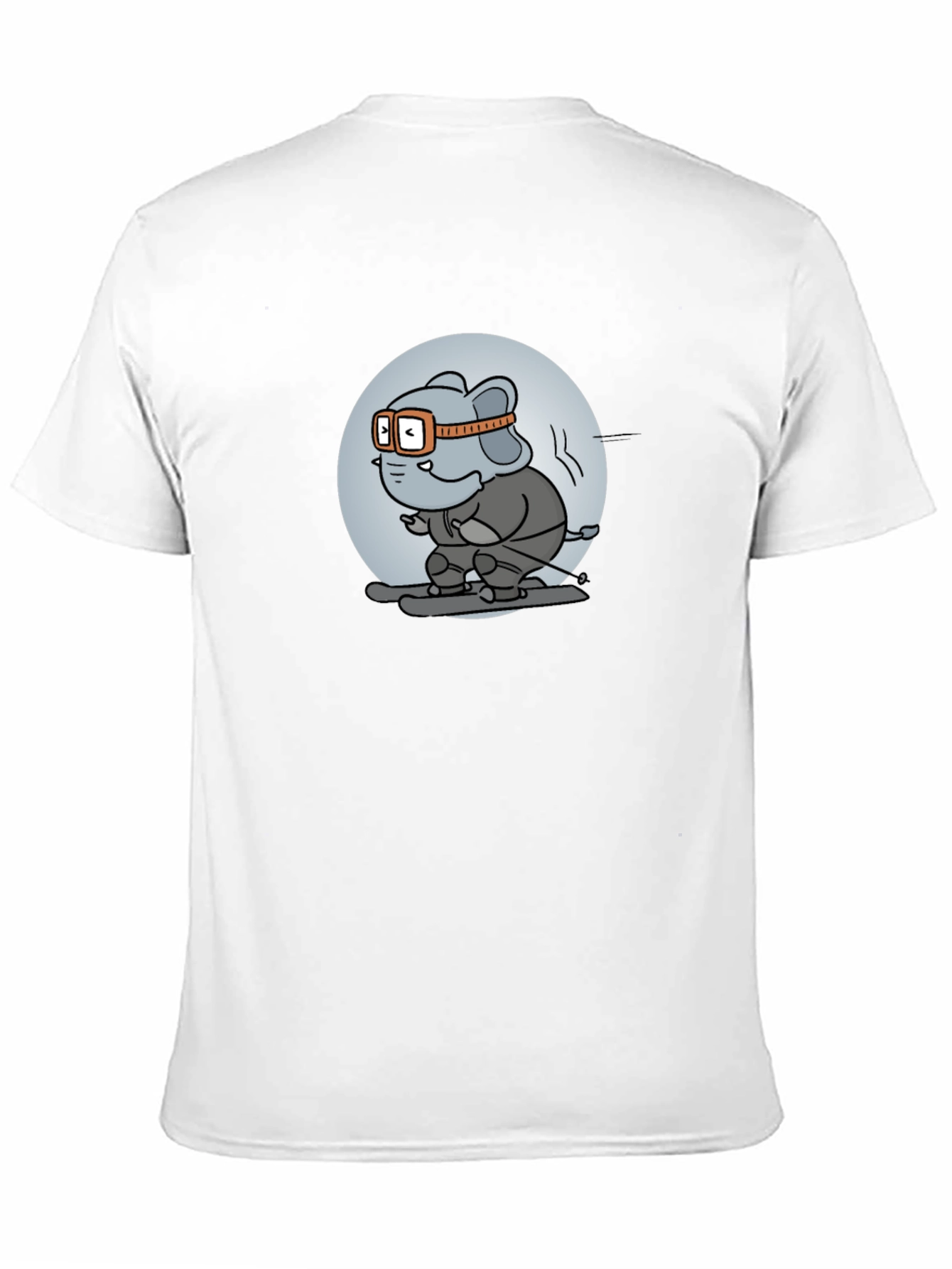 Skiing Elephant Graphic Tee - Fun Black T-Shirt