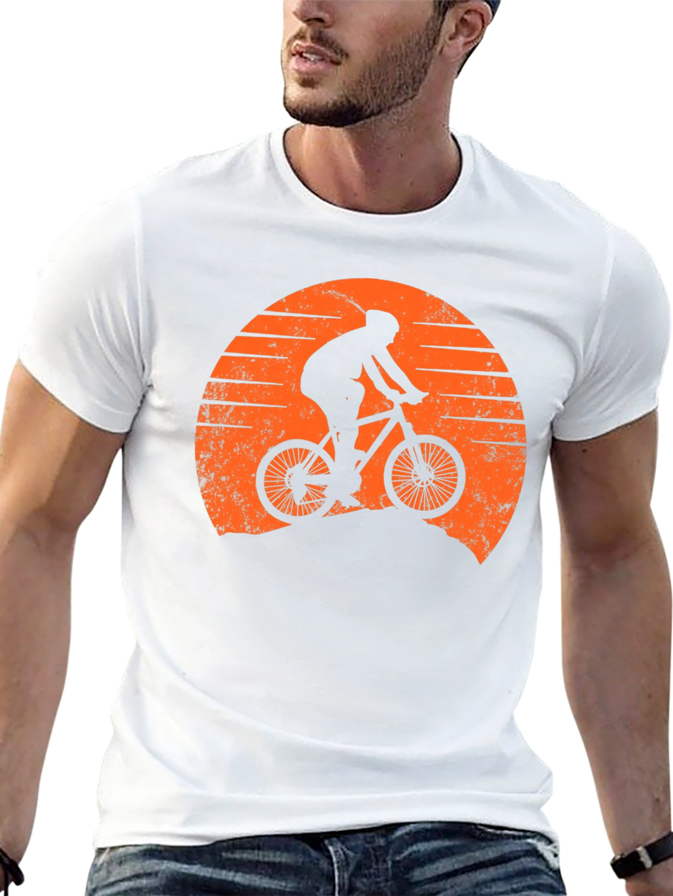 Mountain Biker Sunset Graphic Tee