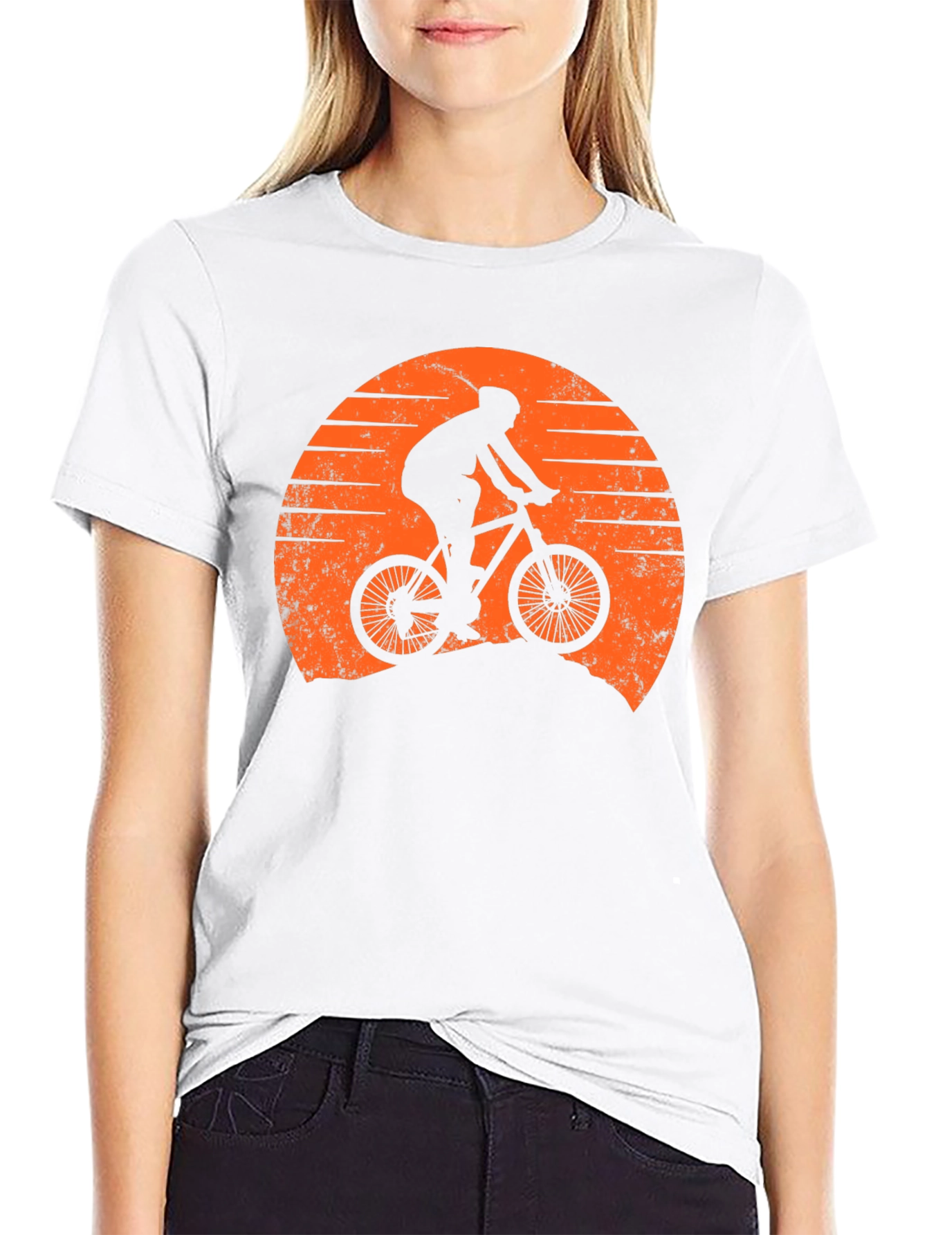 Mountain Biker Sunset Graphic Tee