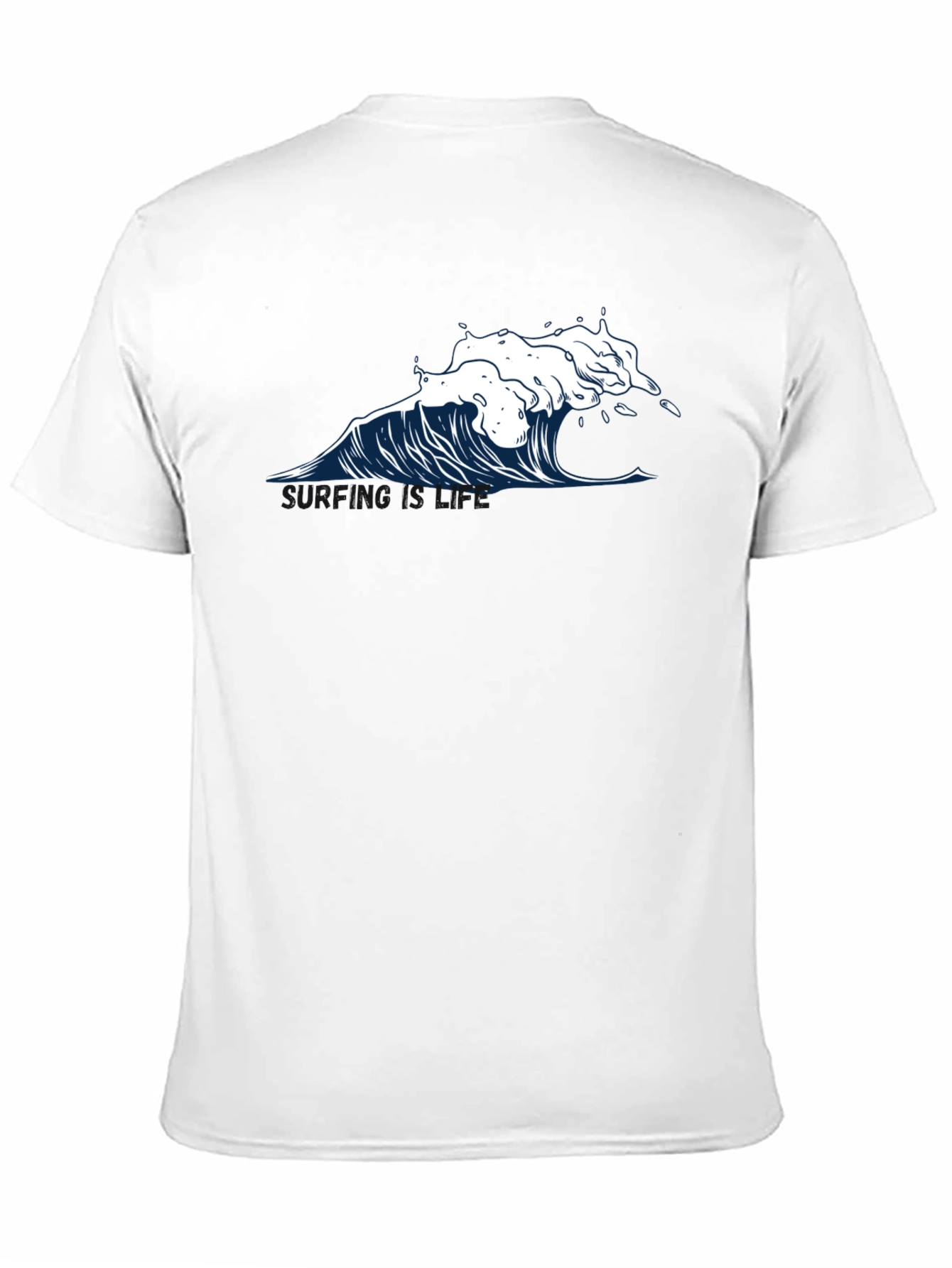 Wave Graphic T-Shirt - Black Cotton Tee