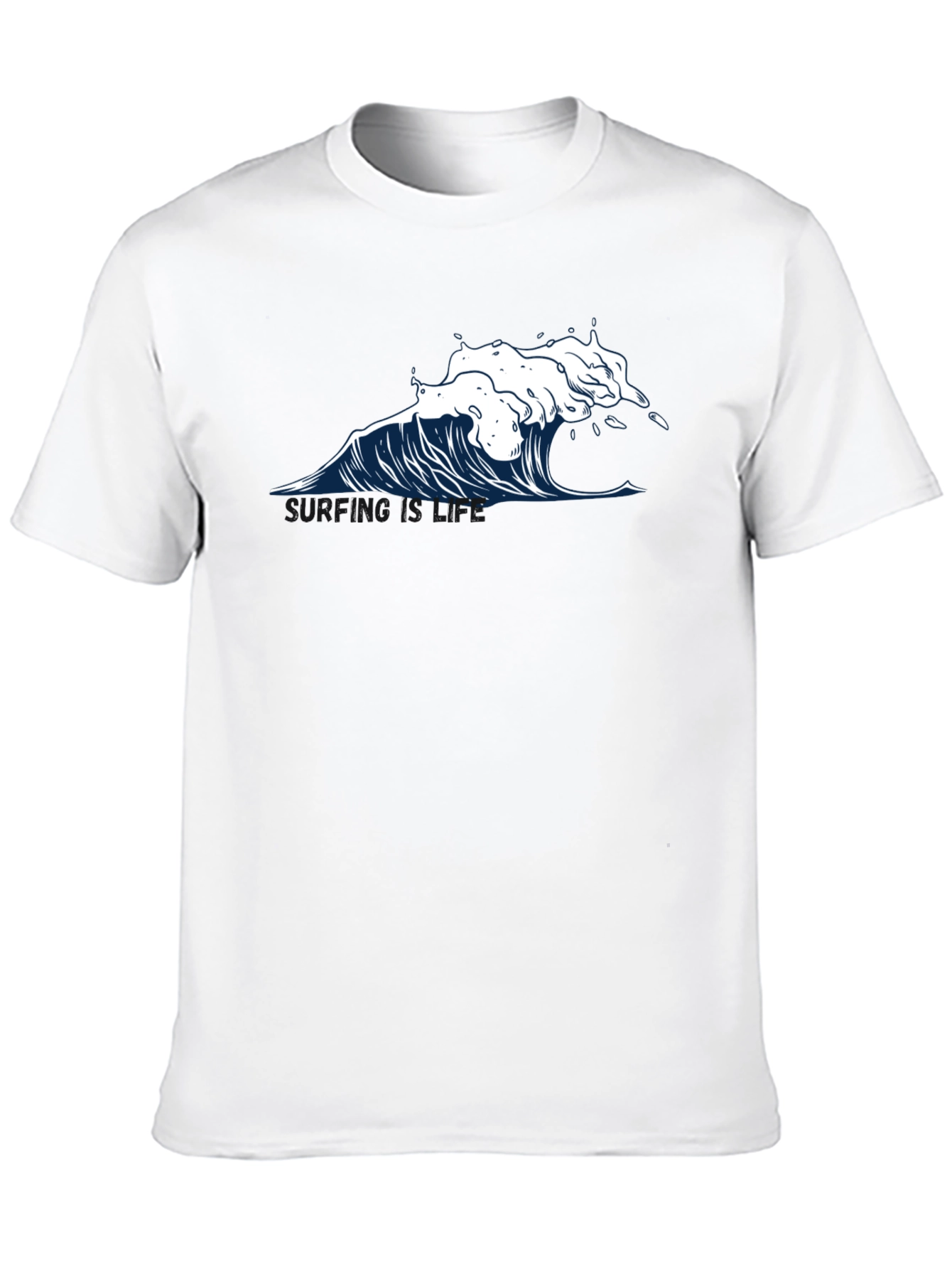 Wave Graphic T-Shirt - Black Cotton Tee