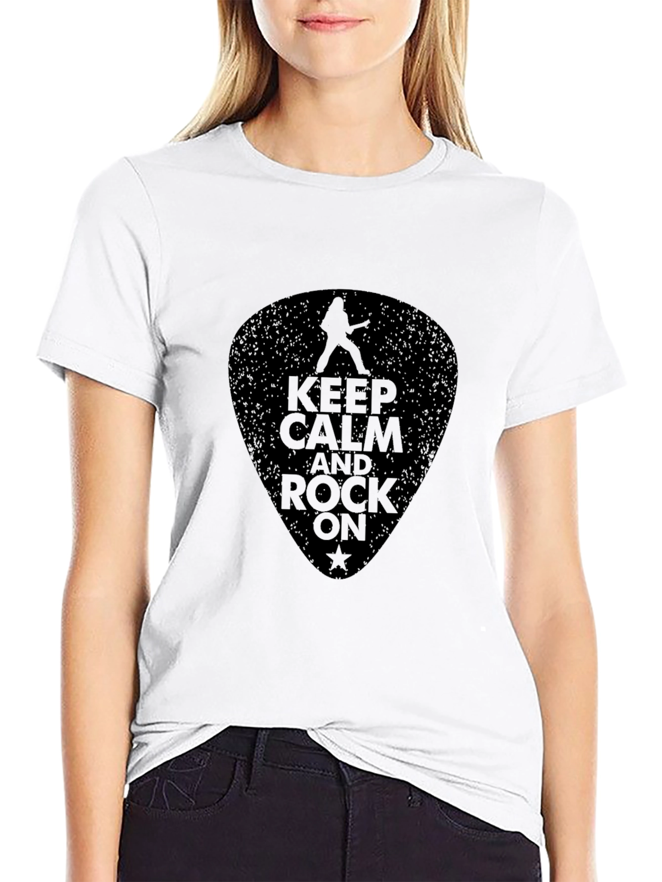 Keep Calm and Rock On Black T-Shirt