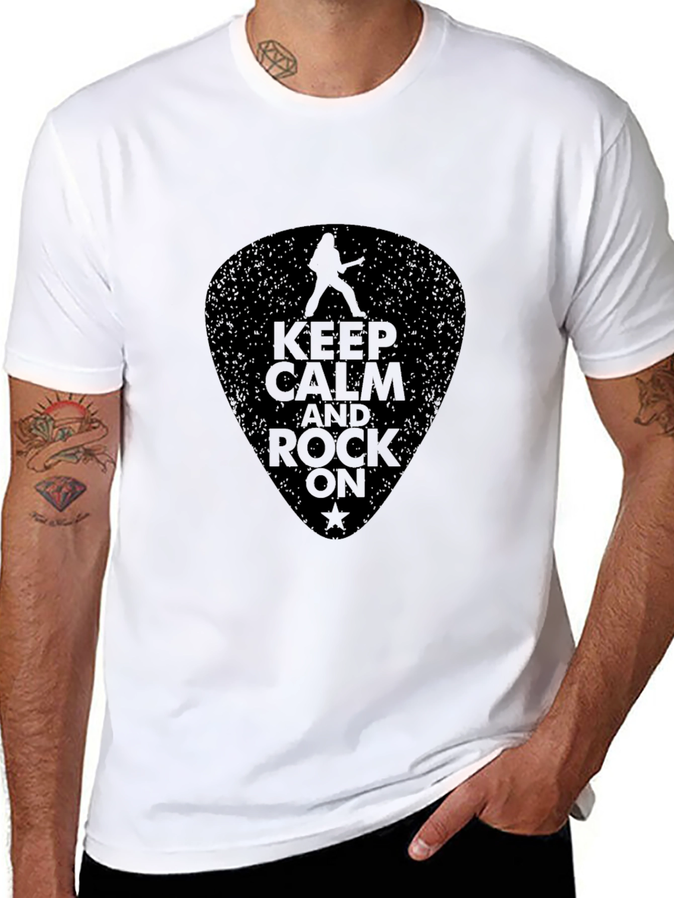 Keep Calm and Rock On Black T-Shirt