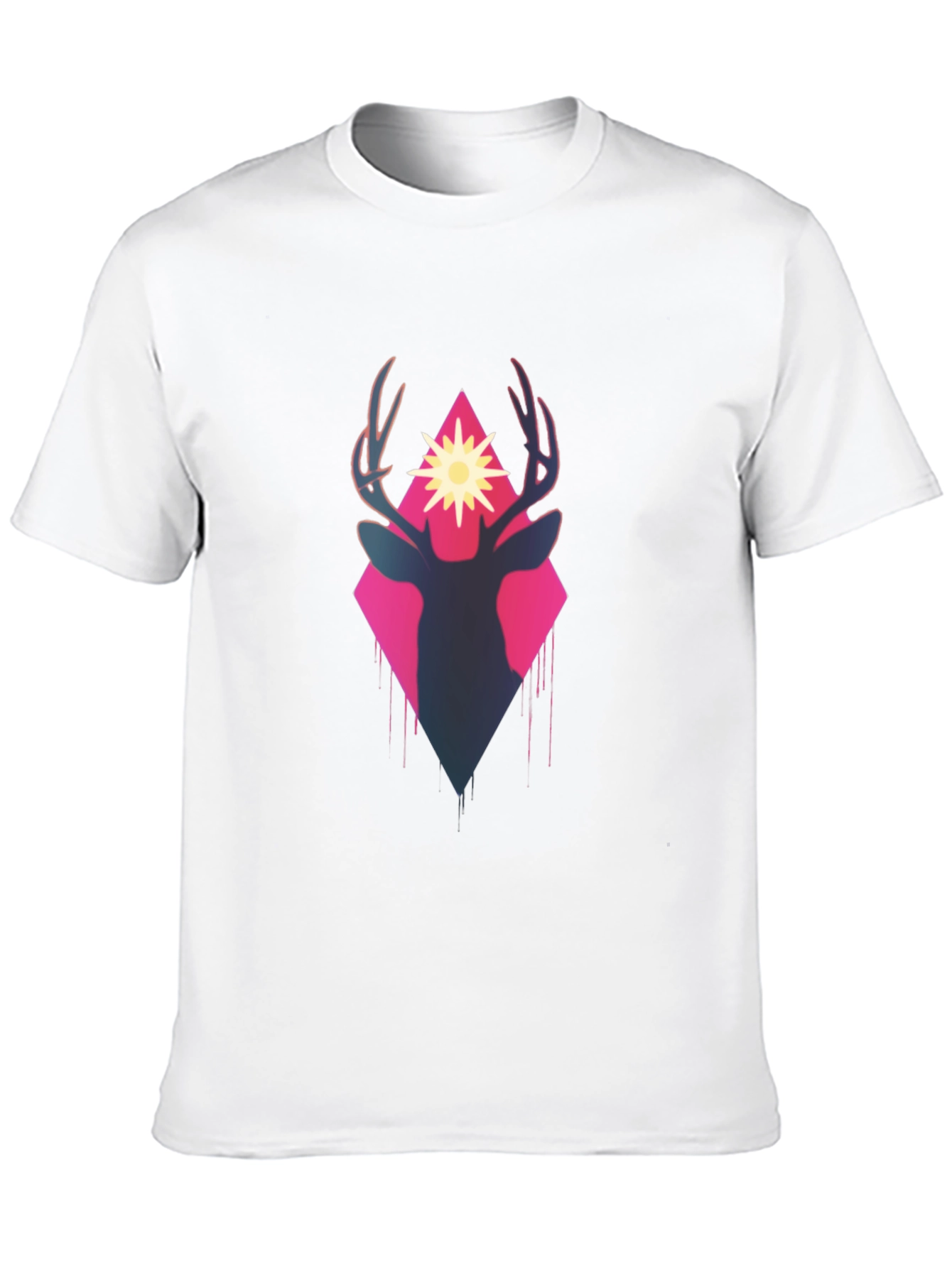 Deer Silhouette Graphic Tee - Black