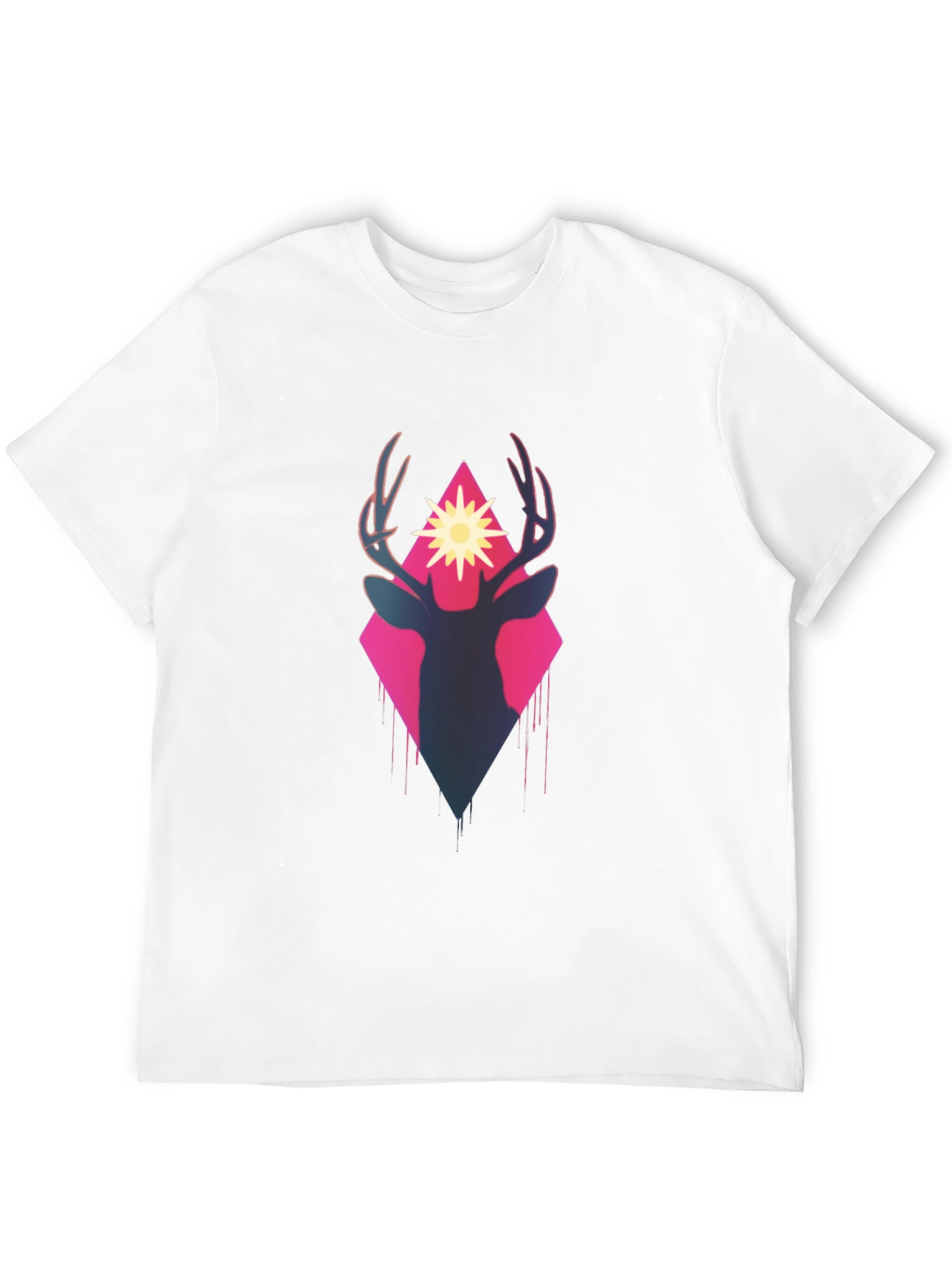 Deer Silhouette Graphic Tee - Black
