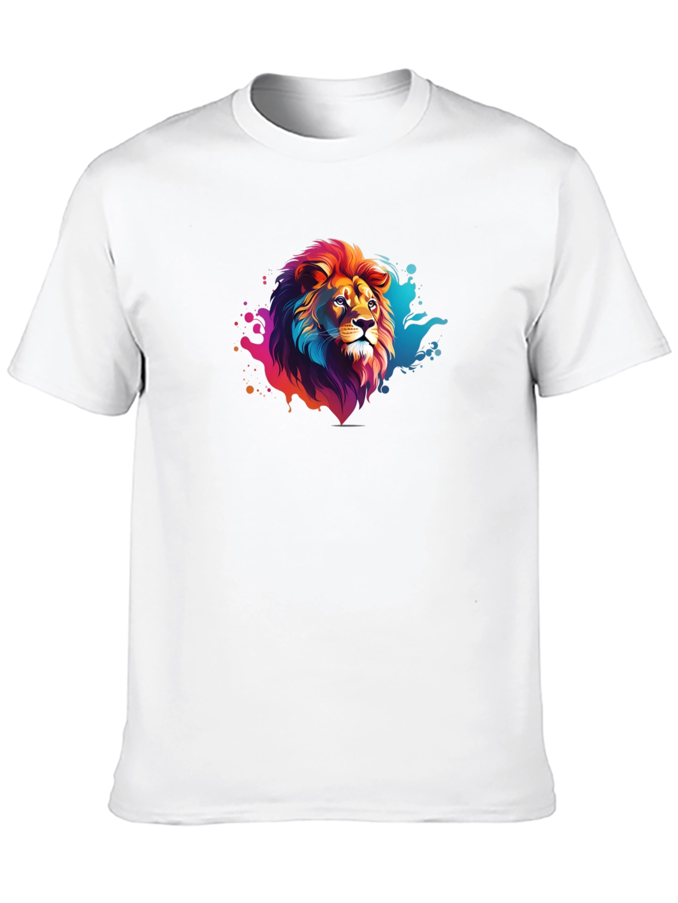 Vibrant Lion Graphic Black Tee - Bold Style