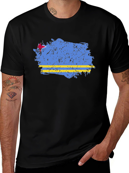 Aruba Flag Distressed Graphic T-Shirt
