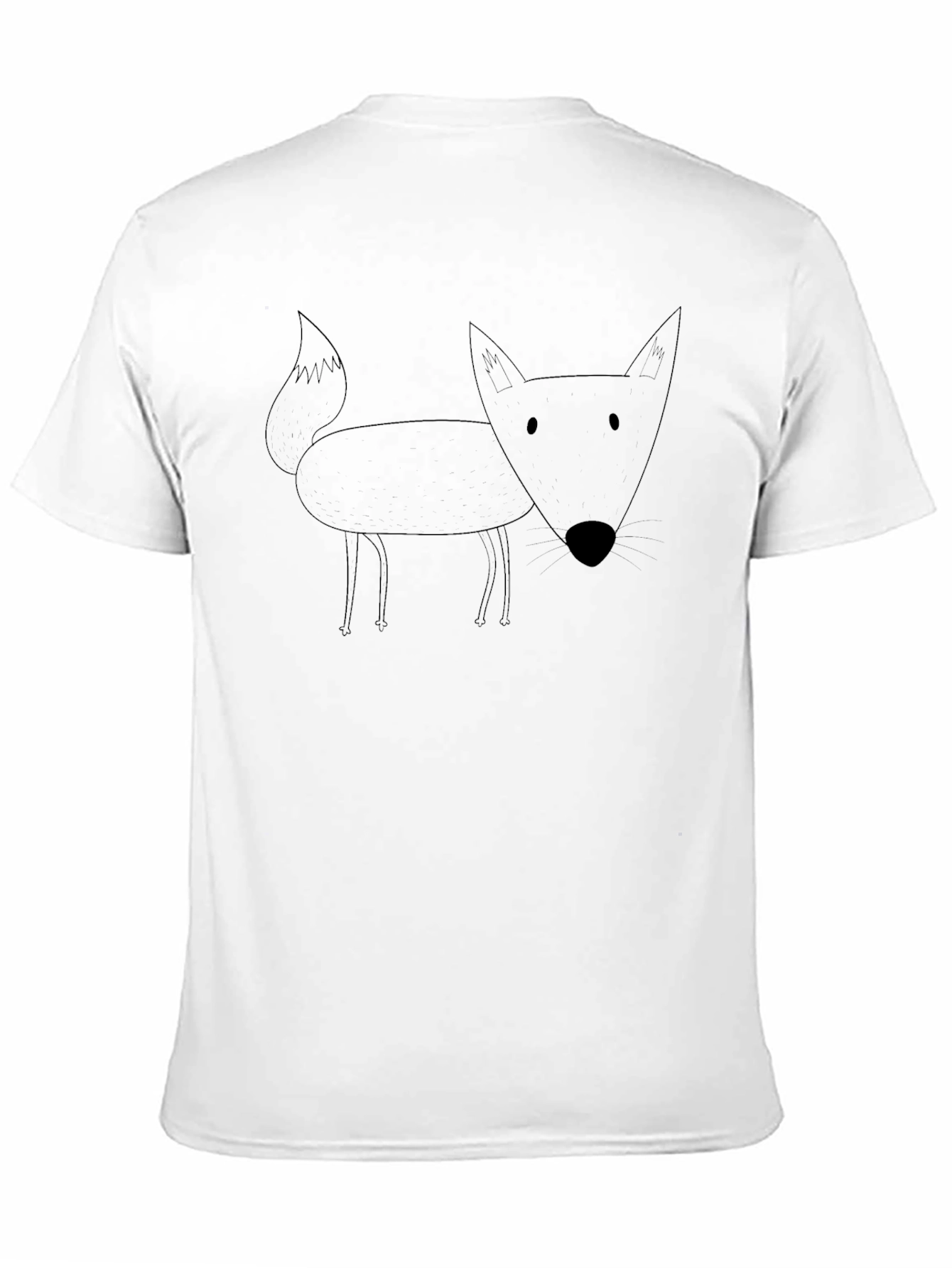 Mens Black Cartoon Fox T-Shirt