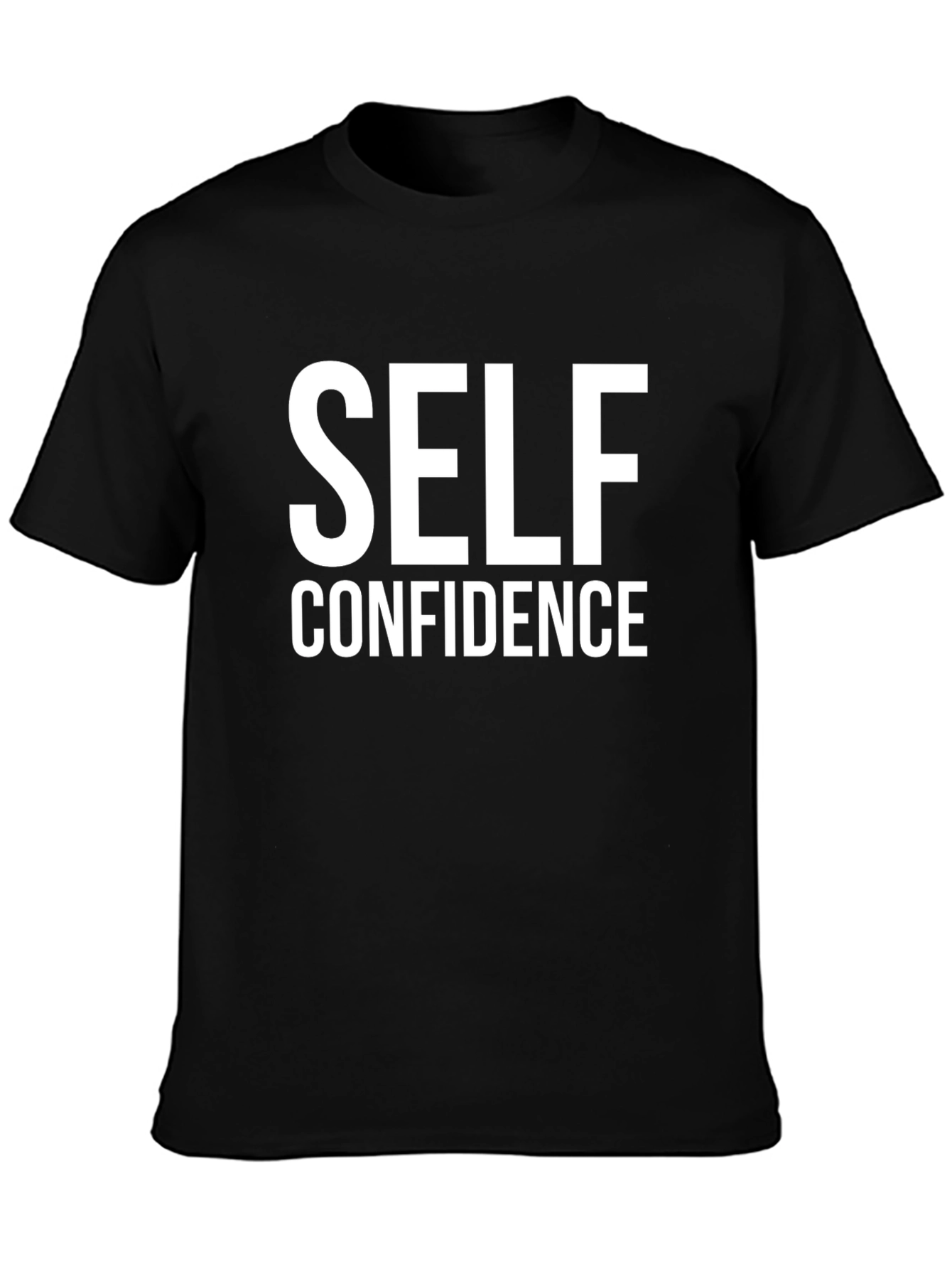 Self Confidence Graphic Tee - Black Cotton Comfort