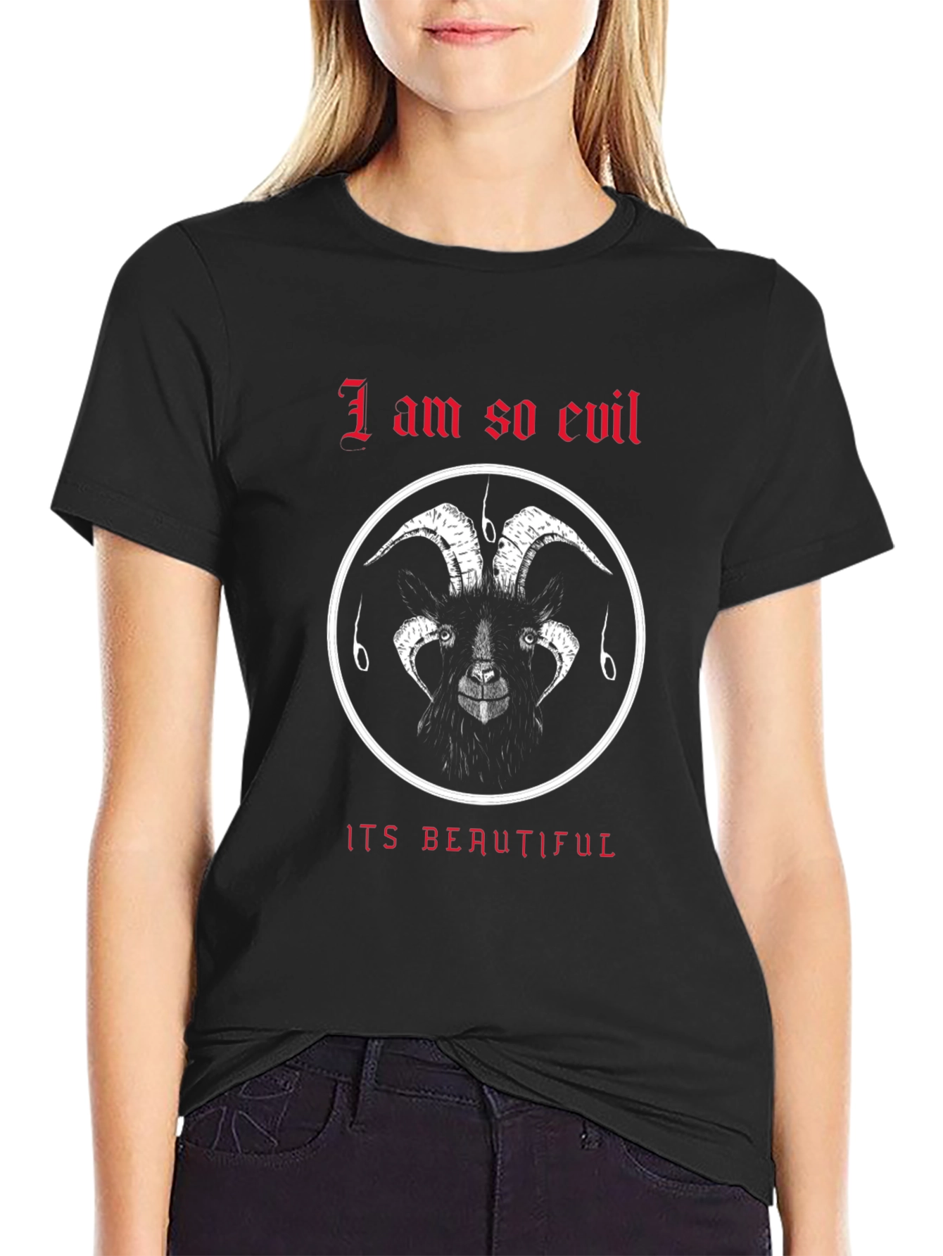 Evil Goat Graphic Tee - Black T-Shirt