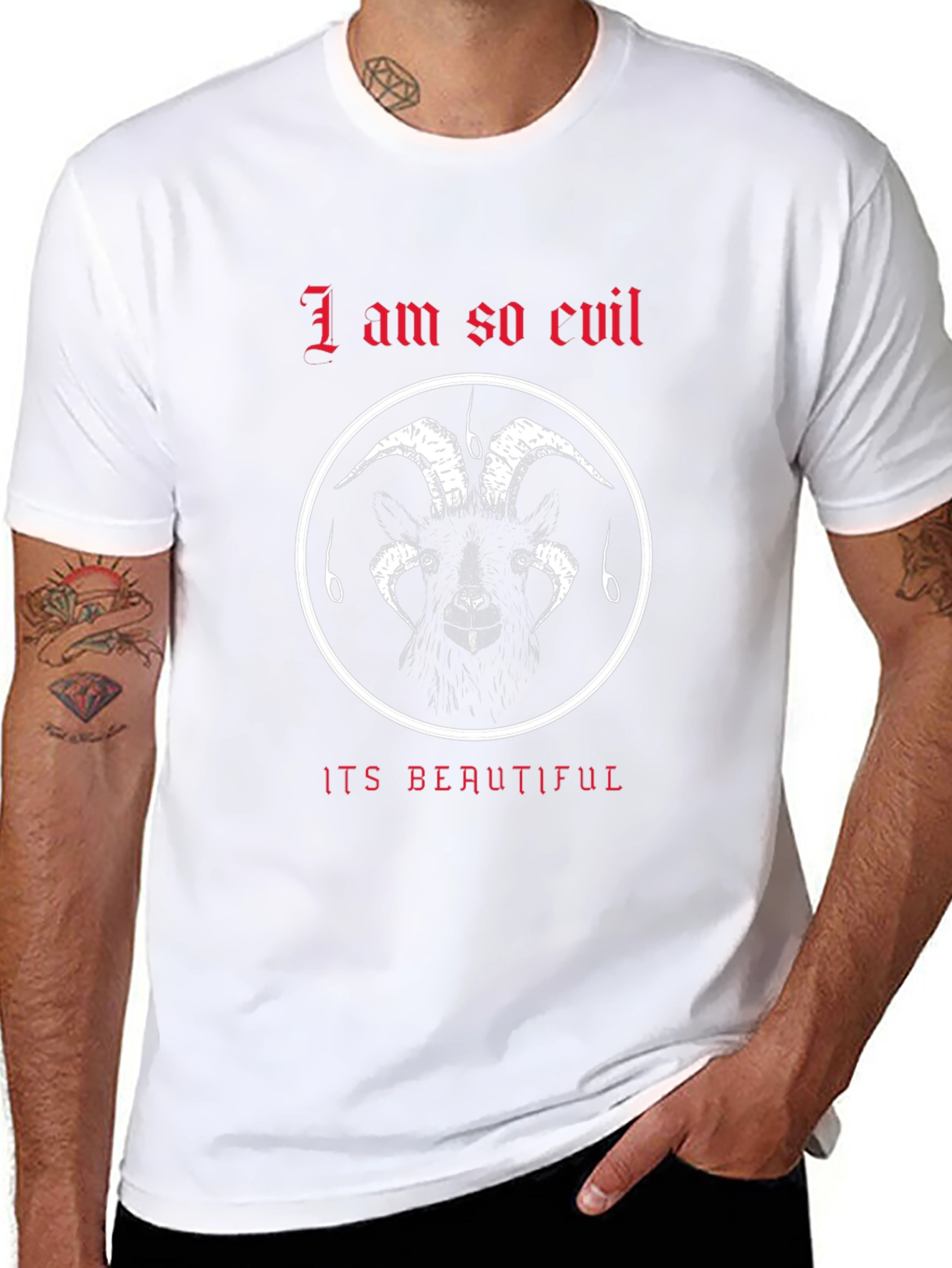 Evil Goat Graphic Tee - Black T-Shirt