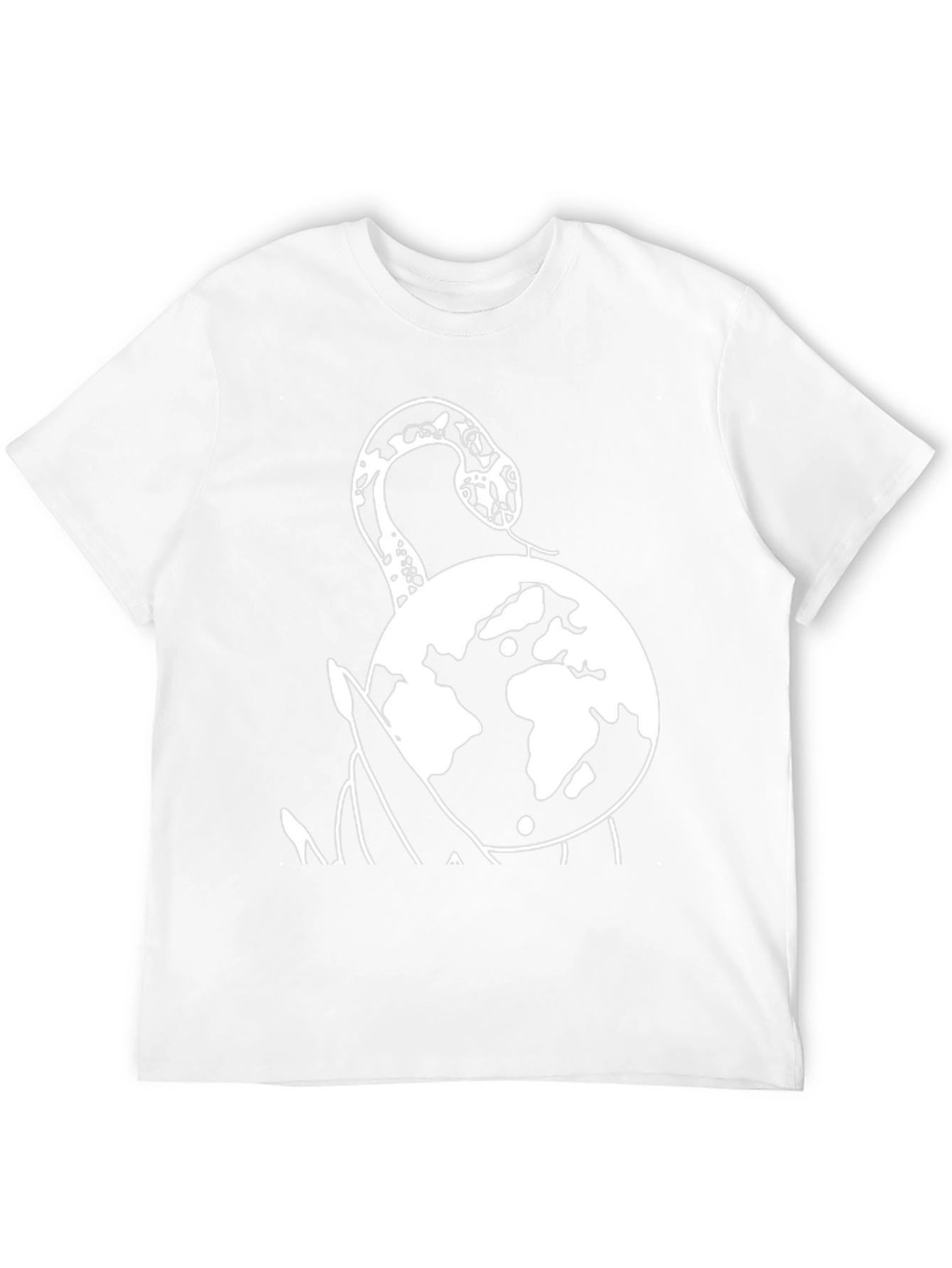 Snake Planet Graphic Tee - Black Cotton T-Shirt