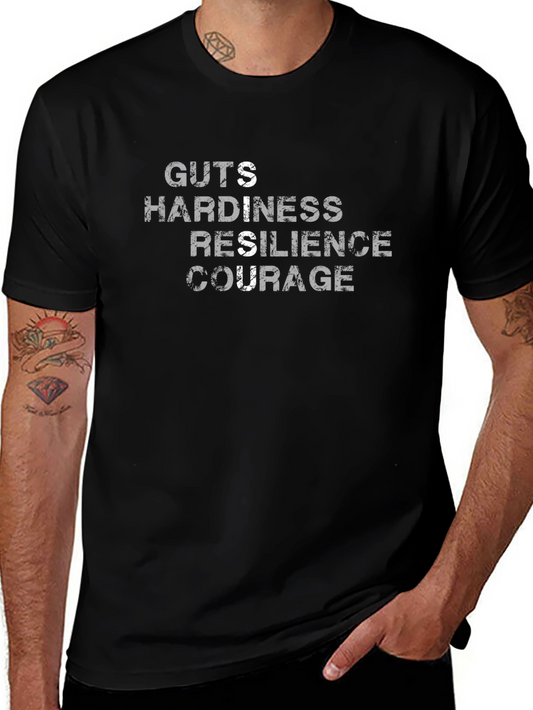 Guts Hardiness Resilience Courage Black Tee