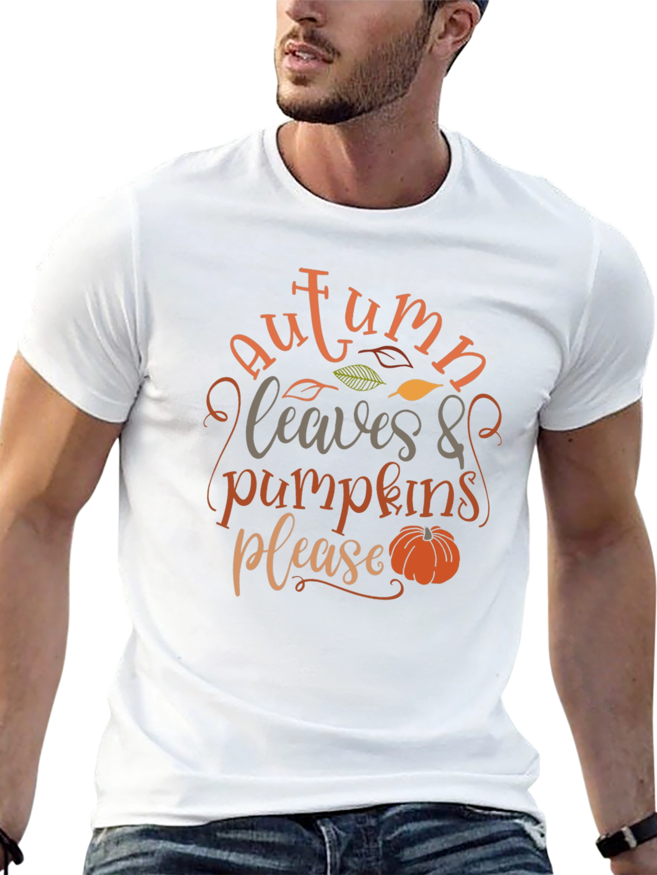 Autumn Leaves & Pumpkins Please - Graphic T-Shirt