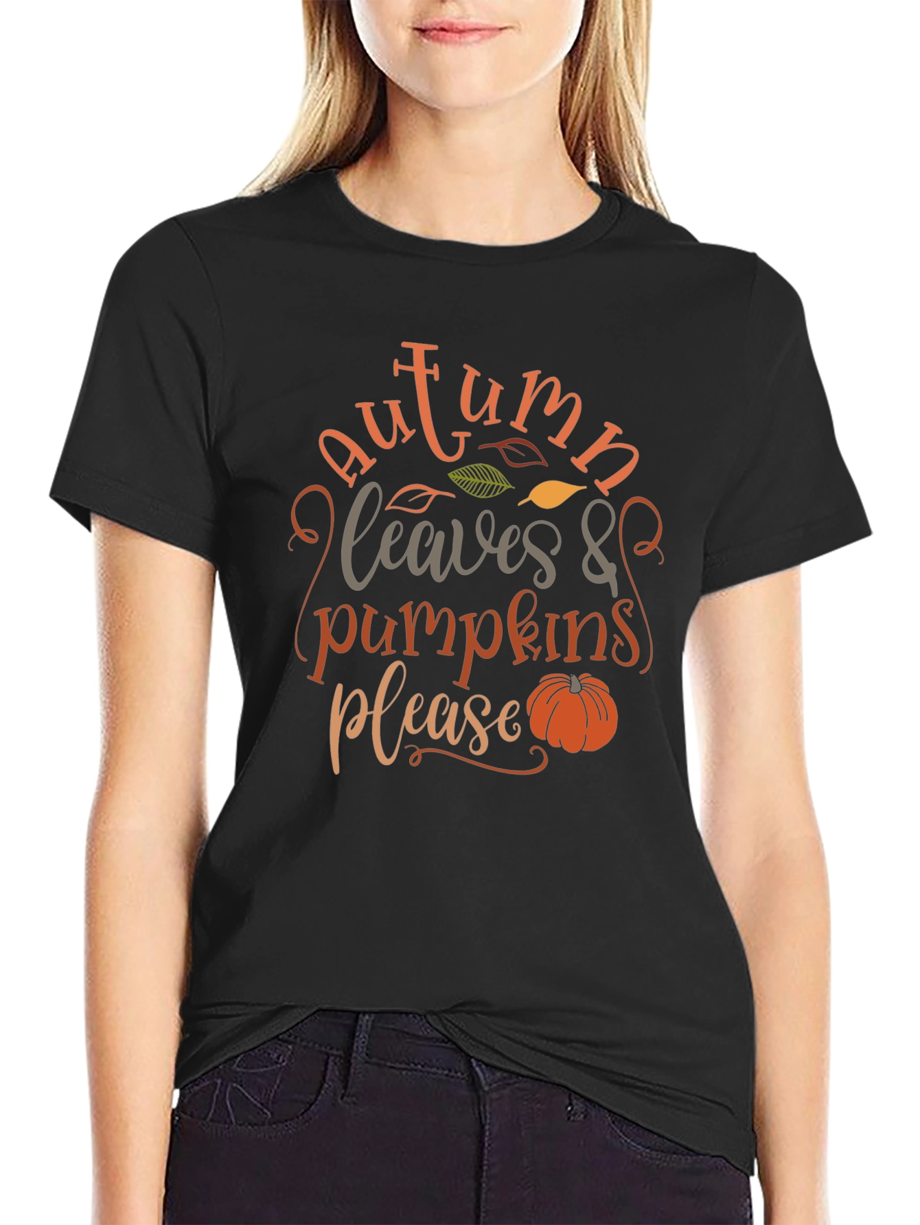 Autumn Leaves & Pumpkins Please - Graphic T-Shirt