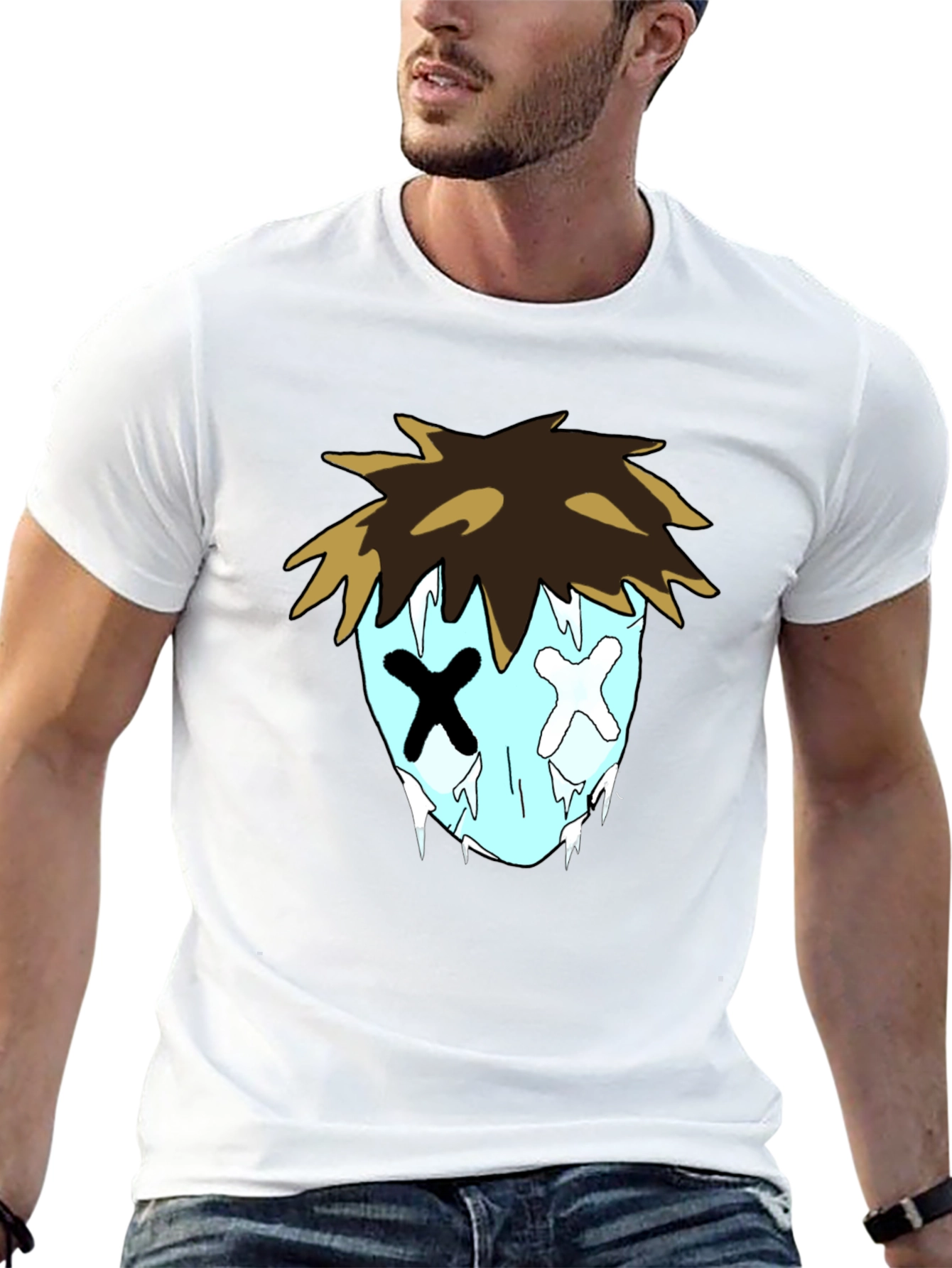 Cartoon Graphic Black T-Shirt for Men